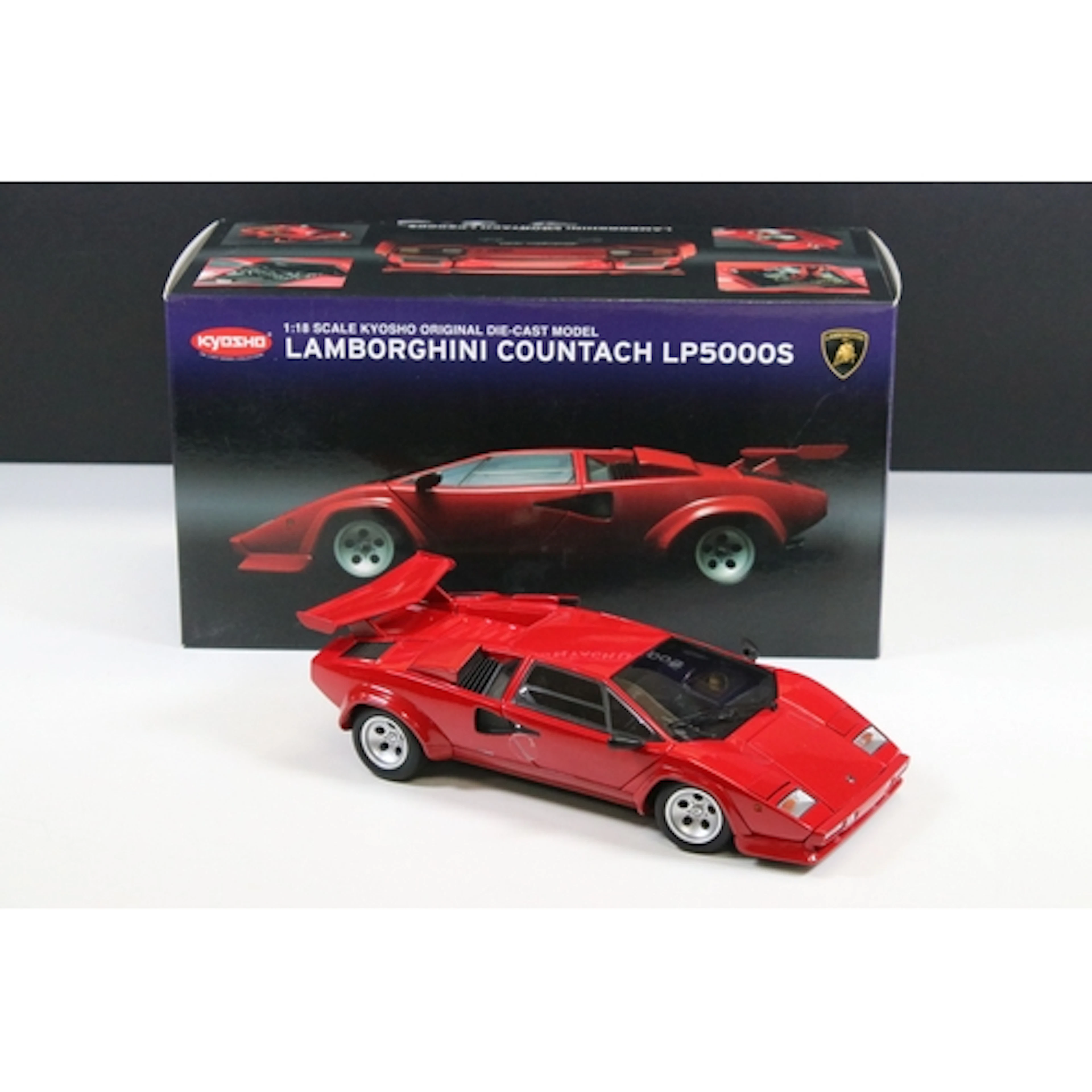 Boxed Kyosho 1/18 Lamborghini Countach LP5000S (Red) diecast...