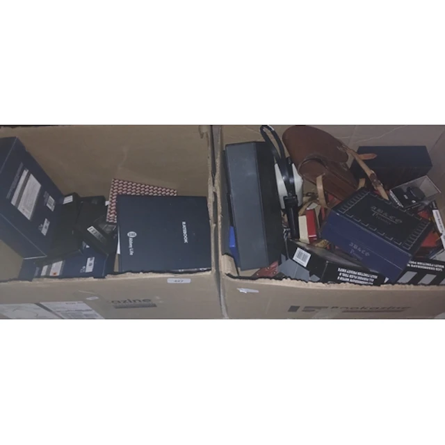 2 boxes of mixed items including boxed gift sets, watches, c...