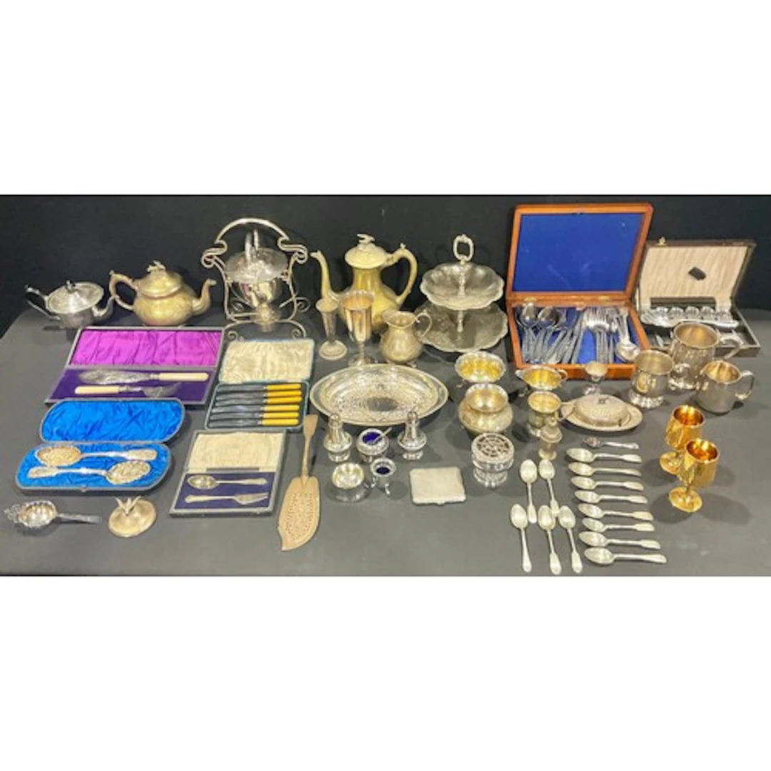 Plated Ware - an early 20th century four piece tea service, ...