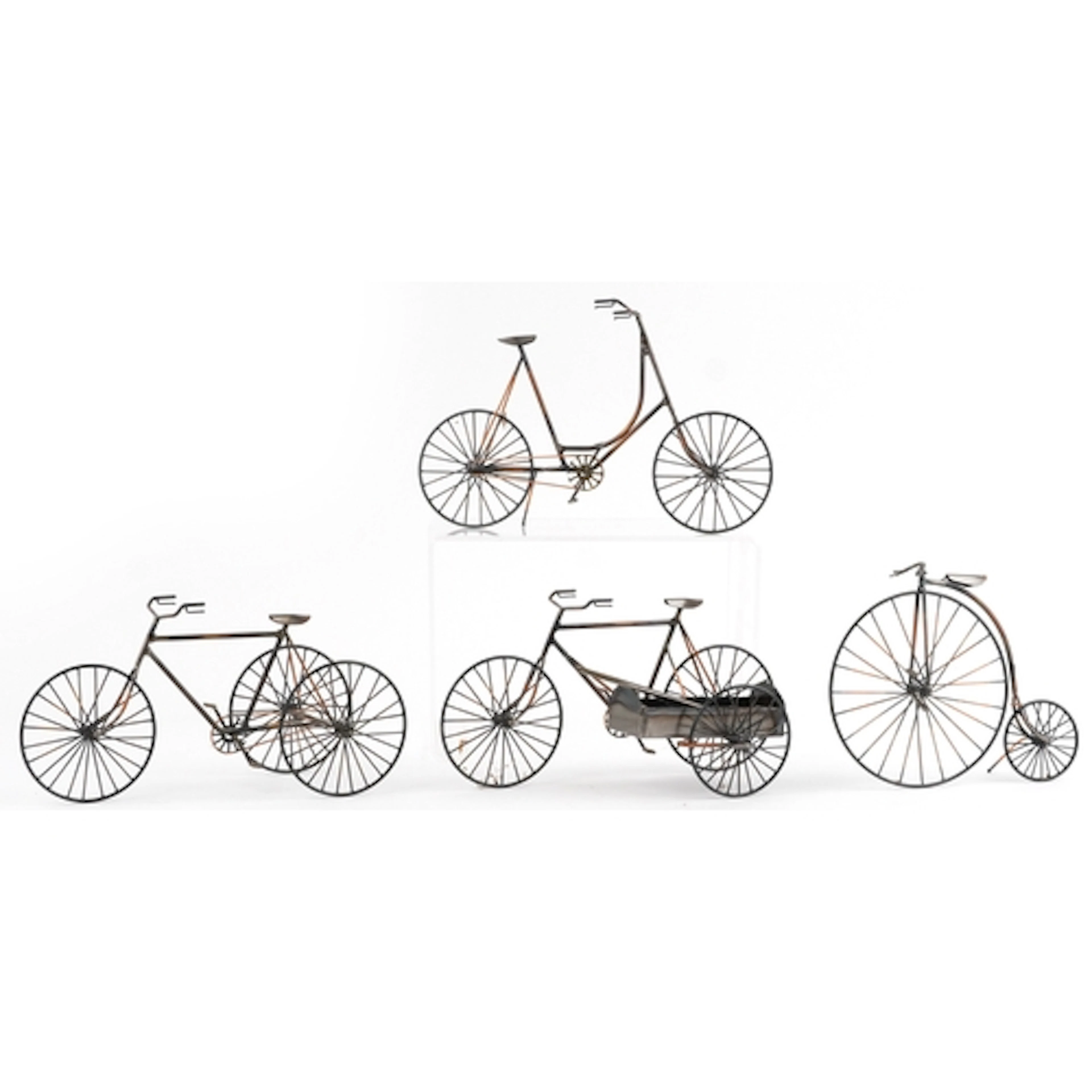 Tony Longhurst, four wrought metal sculptures of 19th centur...