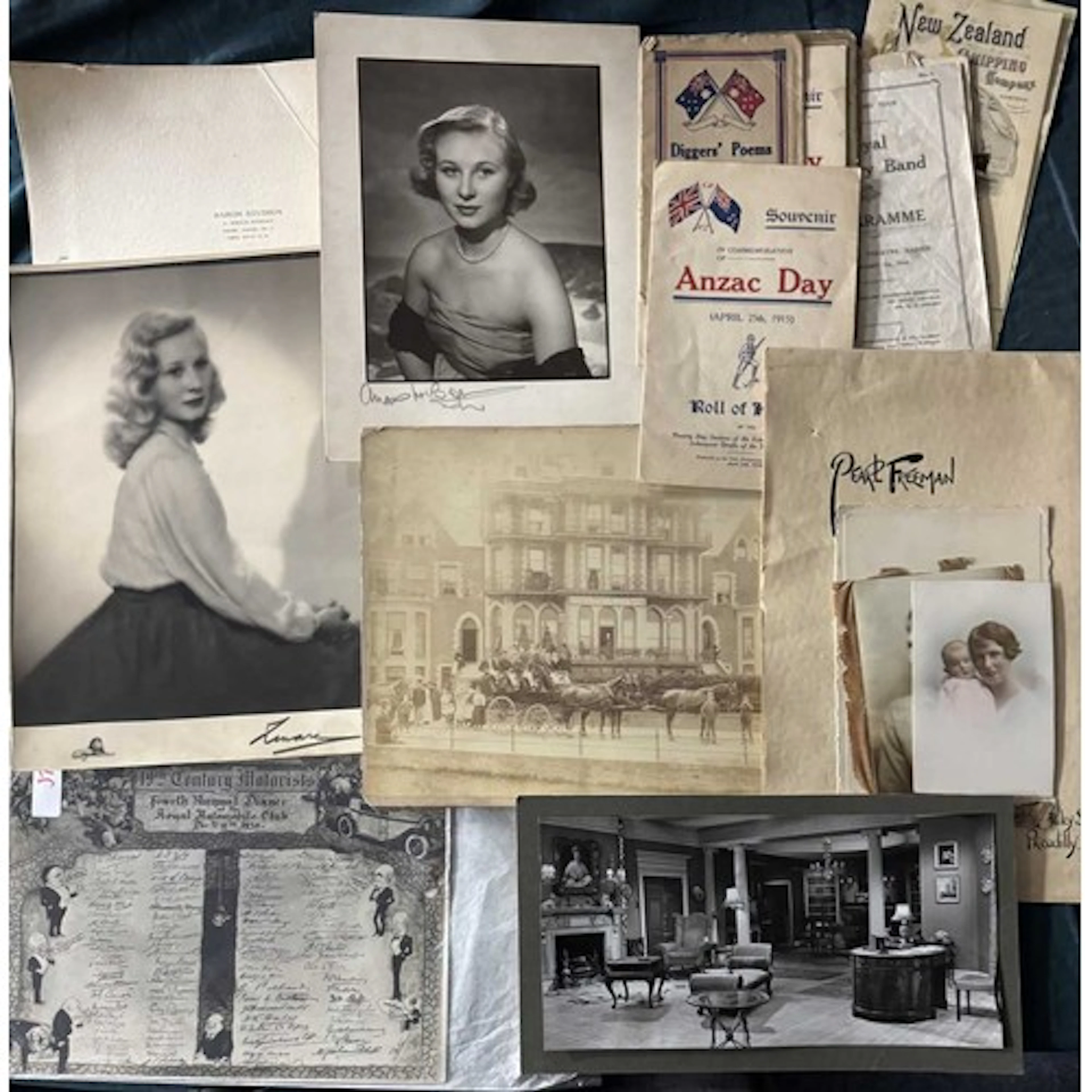 A collection of various photographs, includes World War One ...