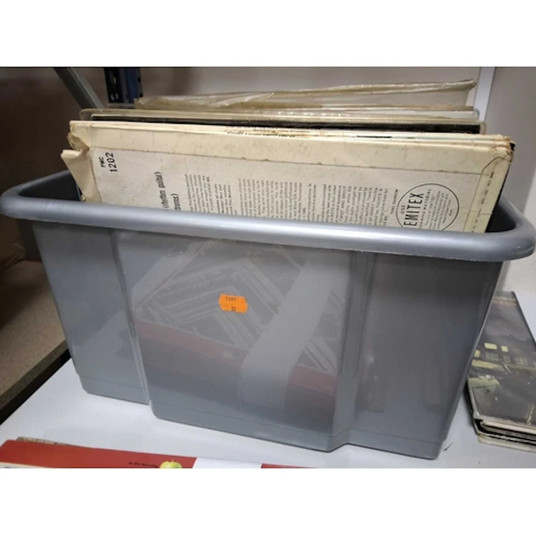 A TRAY CONTAINING APPROXIMATELY FIFTY FIVE LPs including Ple...