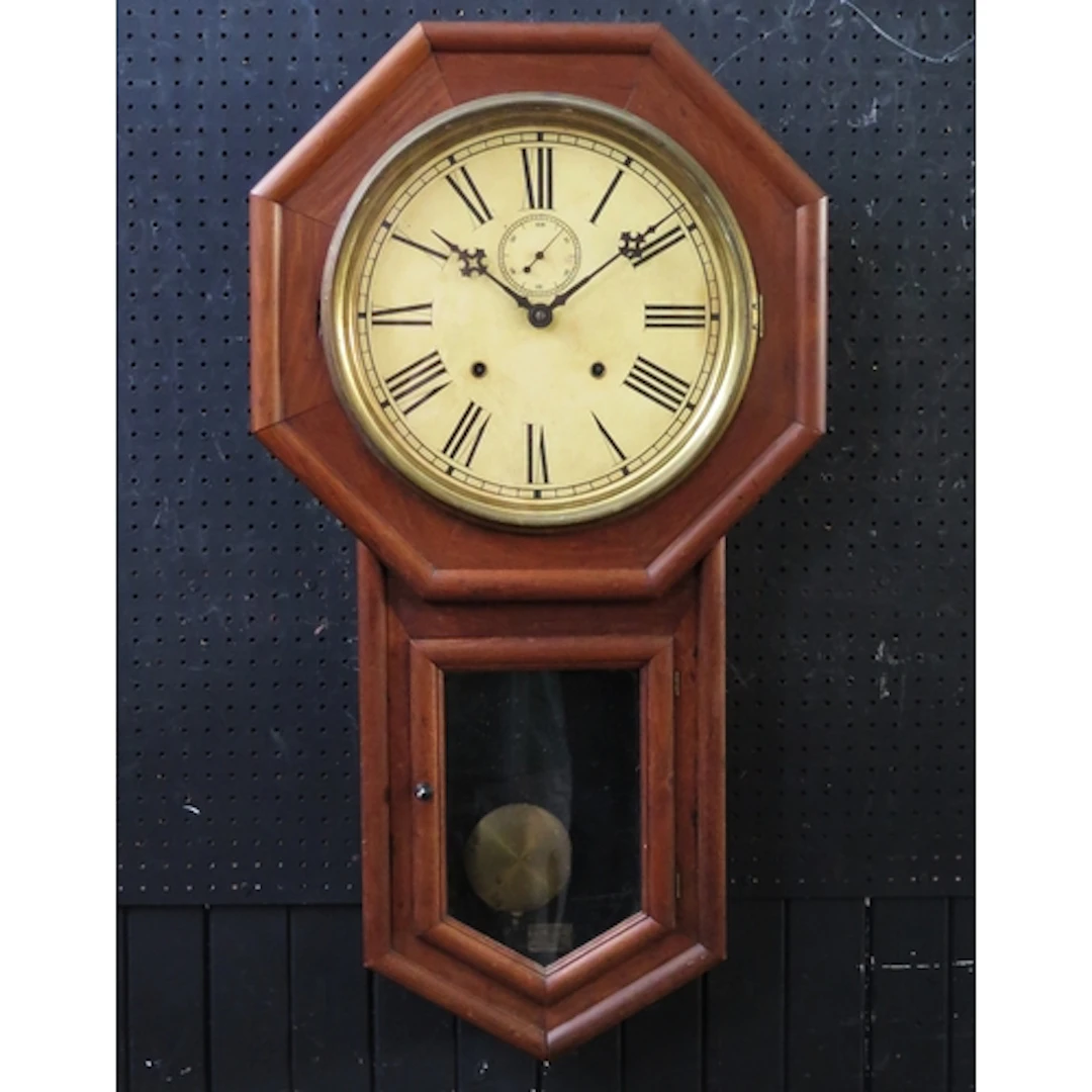 An early 20th century wall clock, with 33cm Roman dial, with...