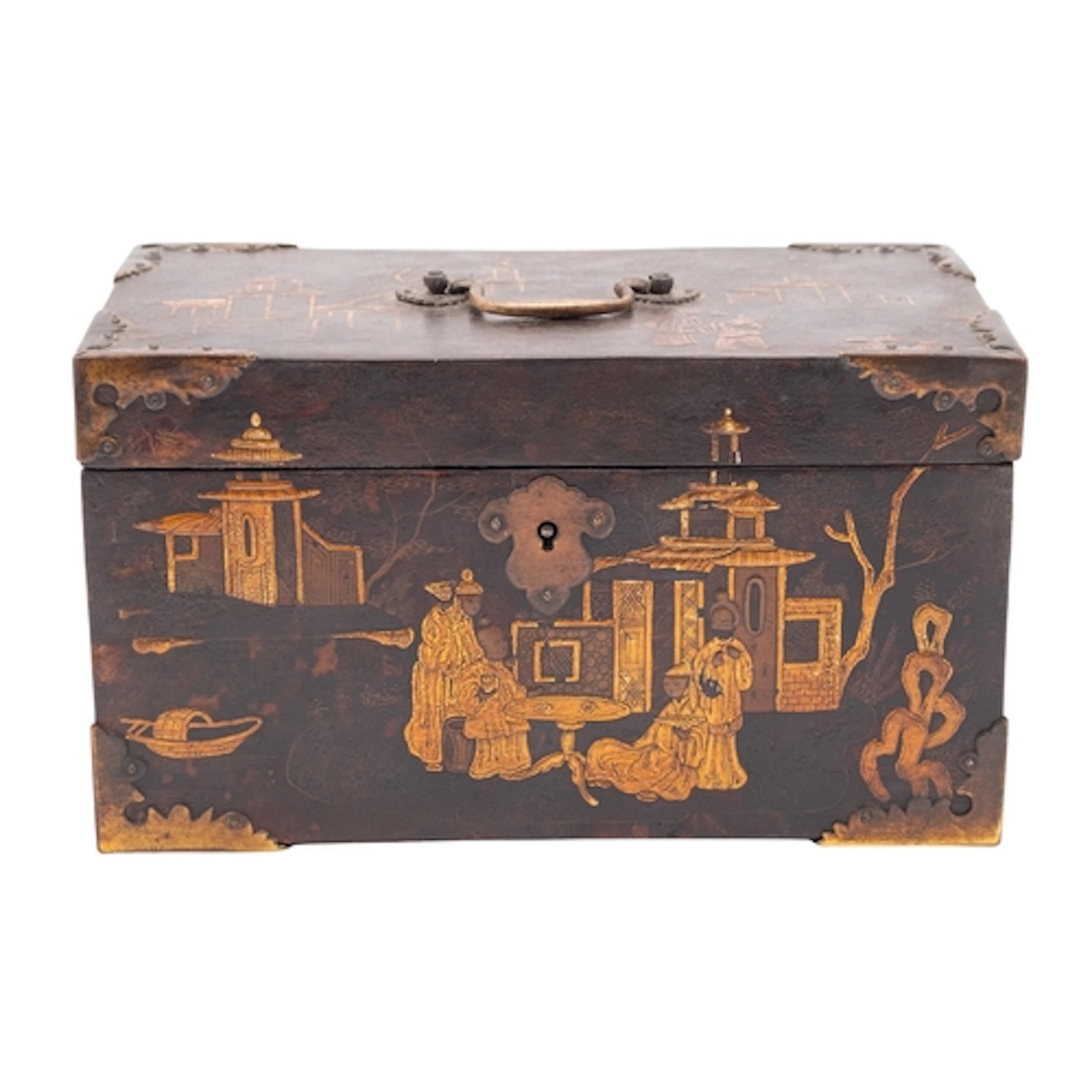 A fine George III lacquered and parcel gilt tortoiseshell te...
