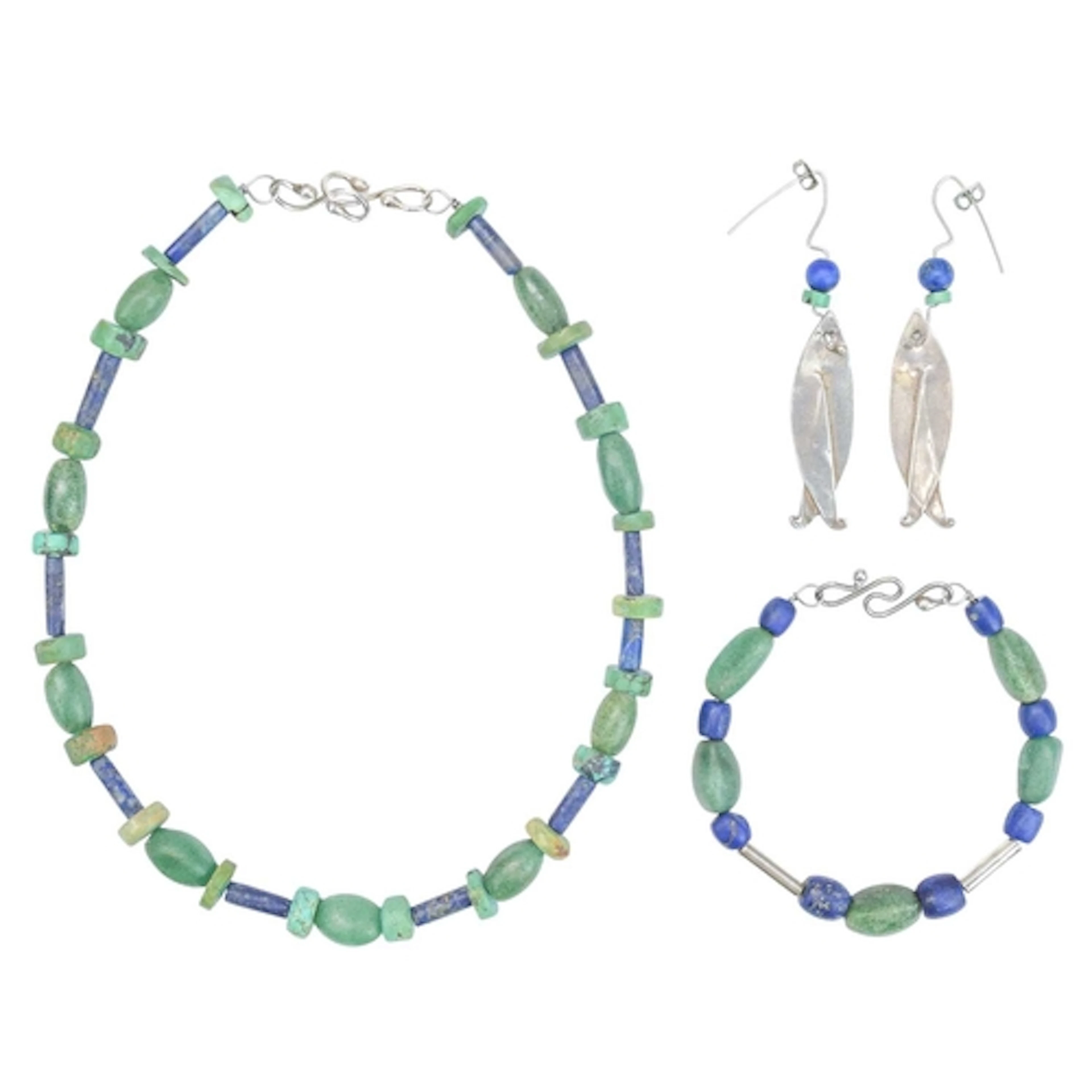 § Helen FEILER (1952) A Suite of Necklace, Bracelet & Earrin...