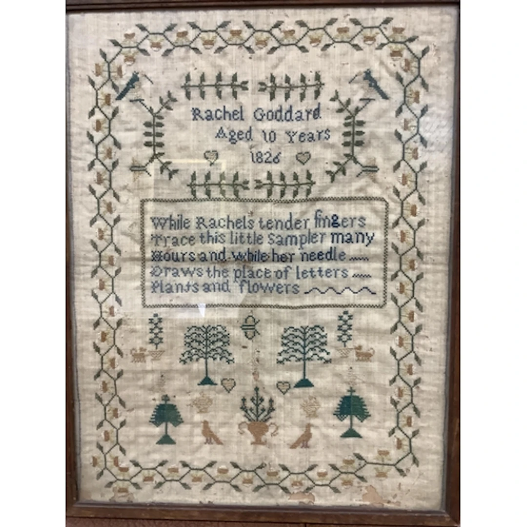 A 19th century George IV sampler by Rachel Goddard, age 10 y...