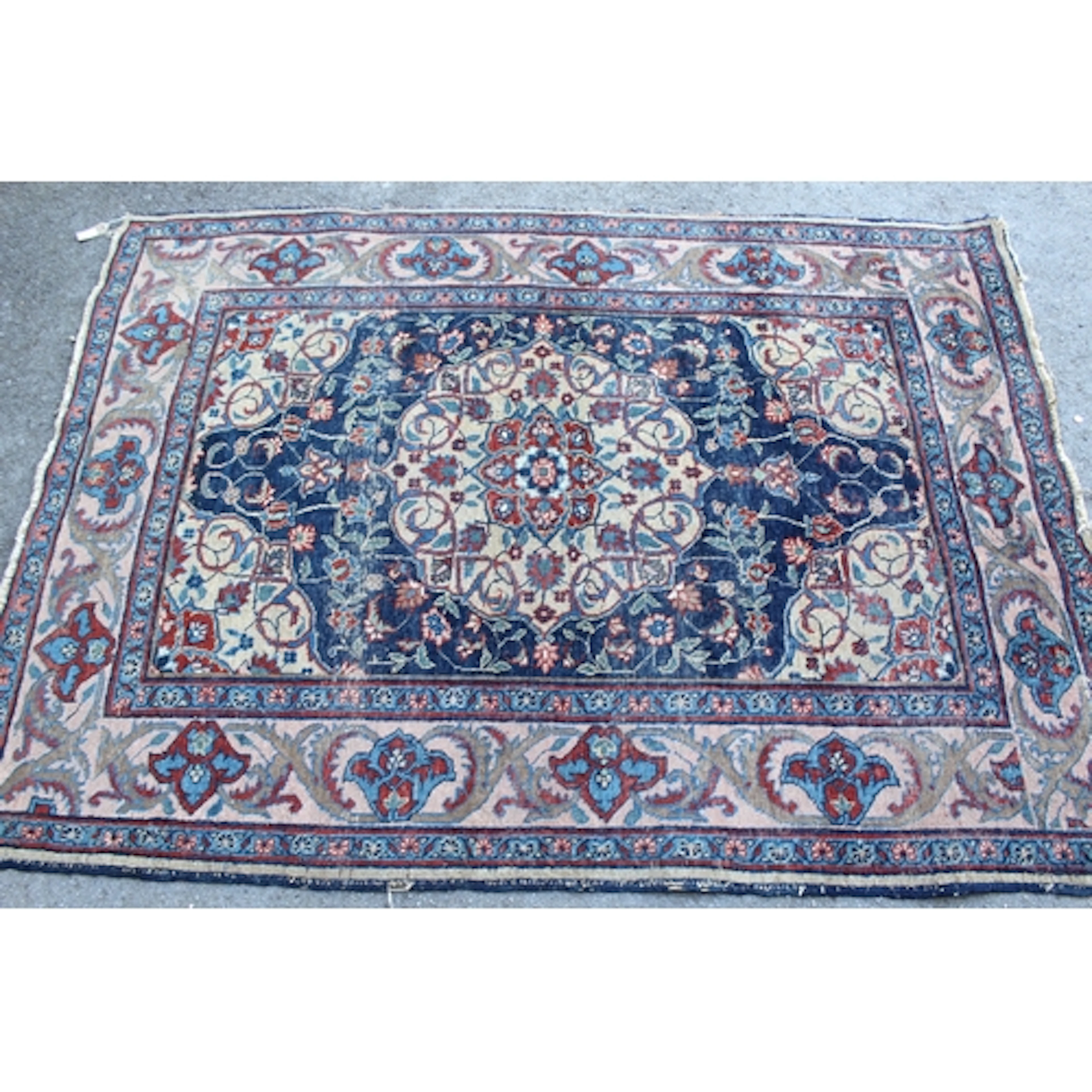 Kurdish rug with medallion and all over floral design in sha...
