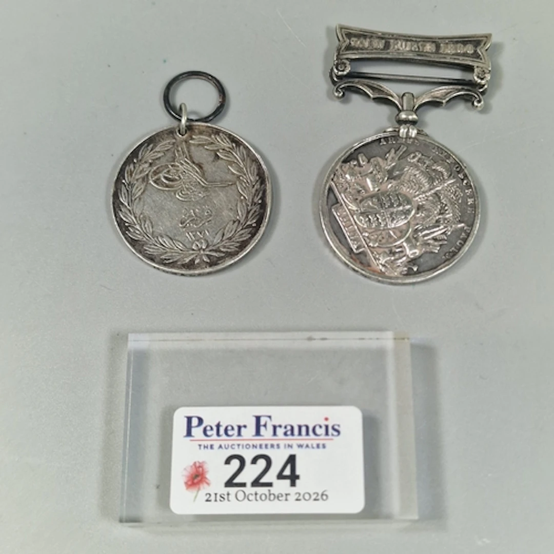 Victorian medal pair awarded to 3619 Owen Howells, 31st (Hun...