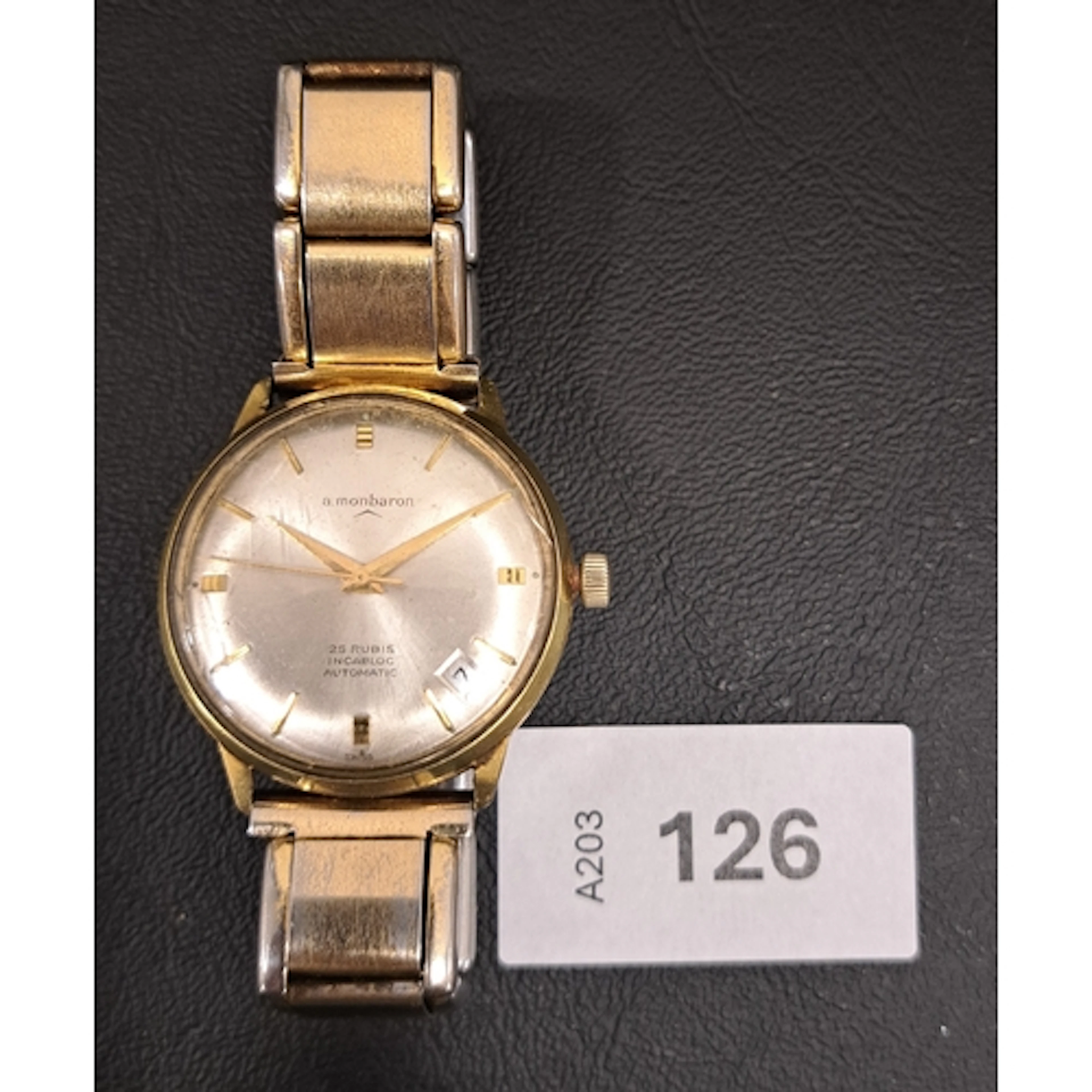 VINTAGE GENTLEMEN'S A. MONBARON WRISTWATCH circa 1950s/60s, ...