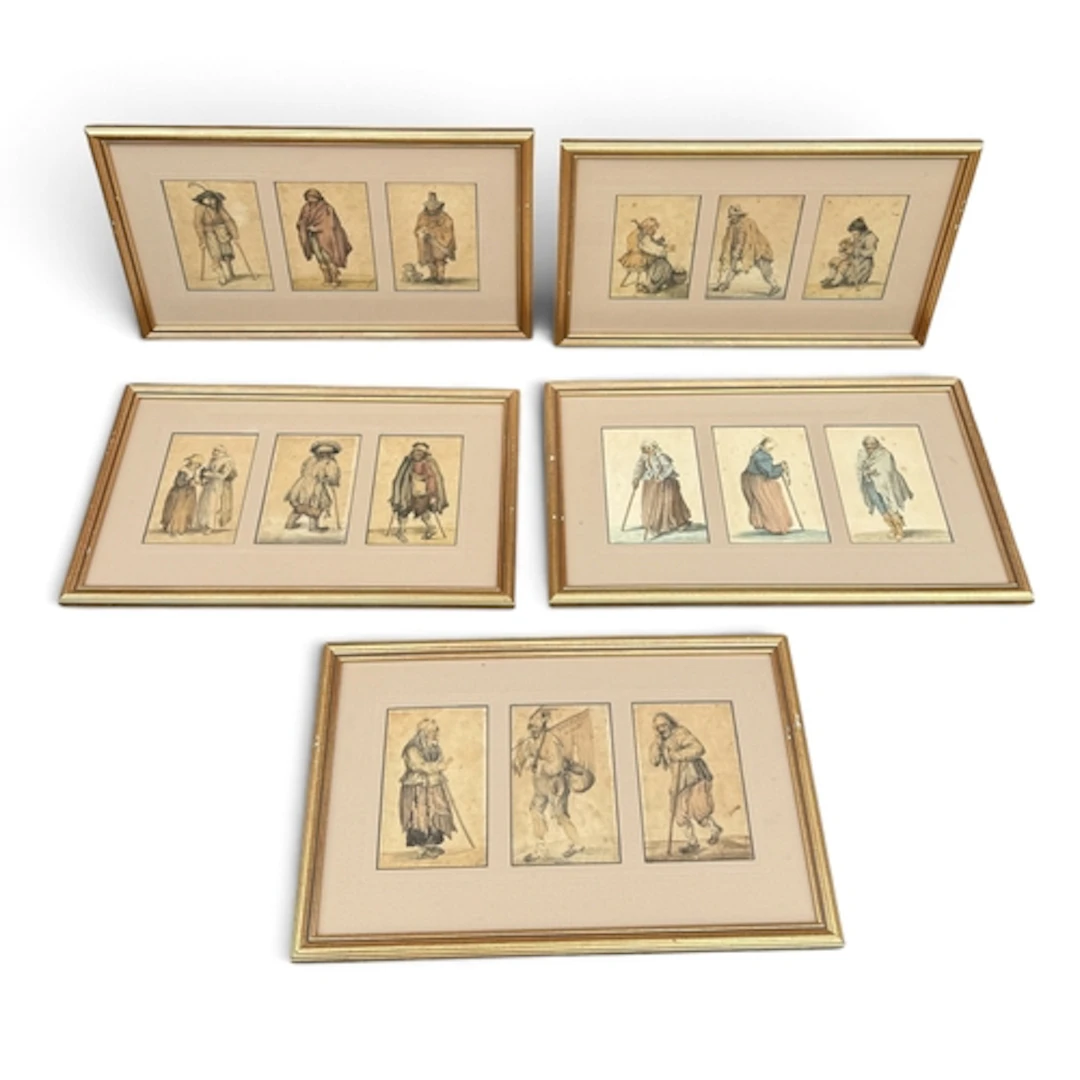 19TH CENTURY ITALIAN SCHOOL: A SET OF FIFTEEN PORTRAITS Depi...