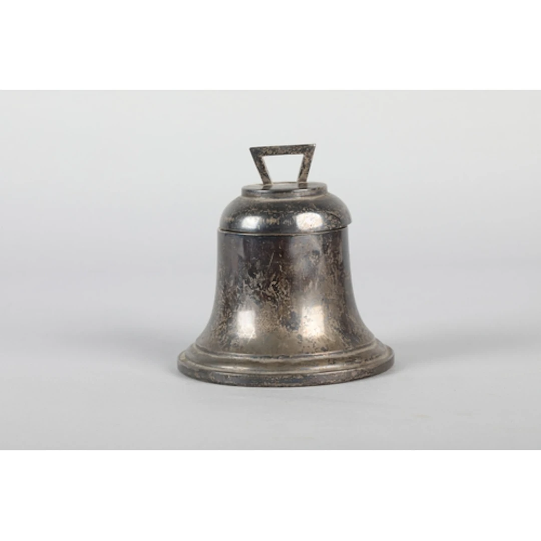 Victorian silver inkwell in the form of a bell, 9cm Height, ...