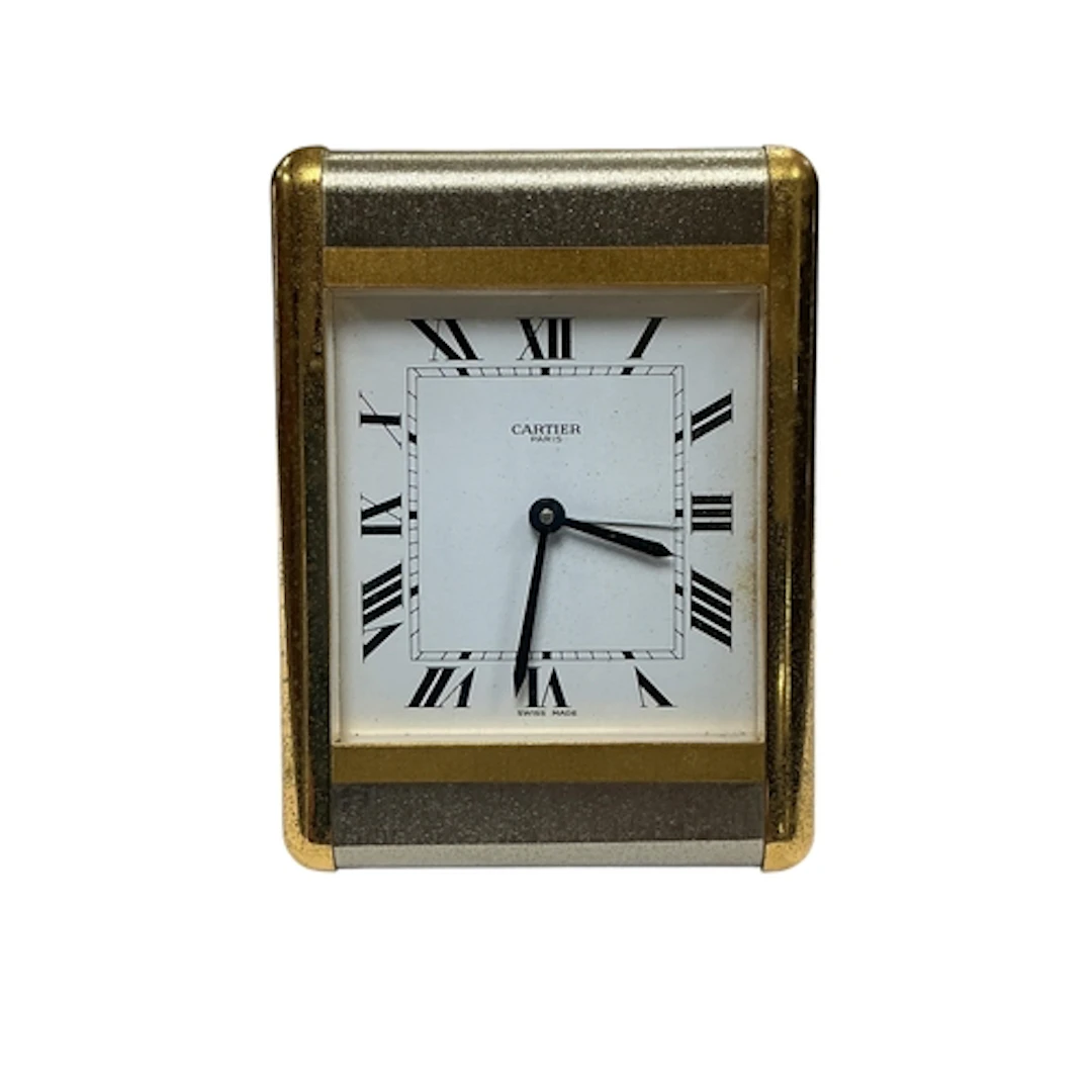A Must de Cartier tank travel clock, ref. 7505, no. 06583, 9...