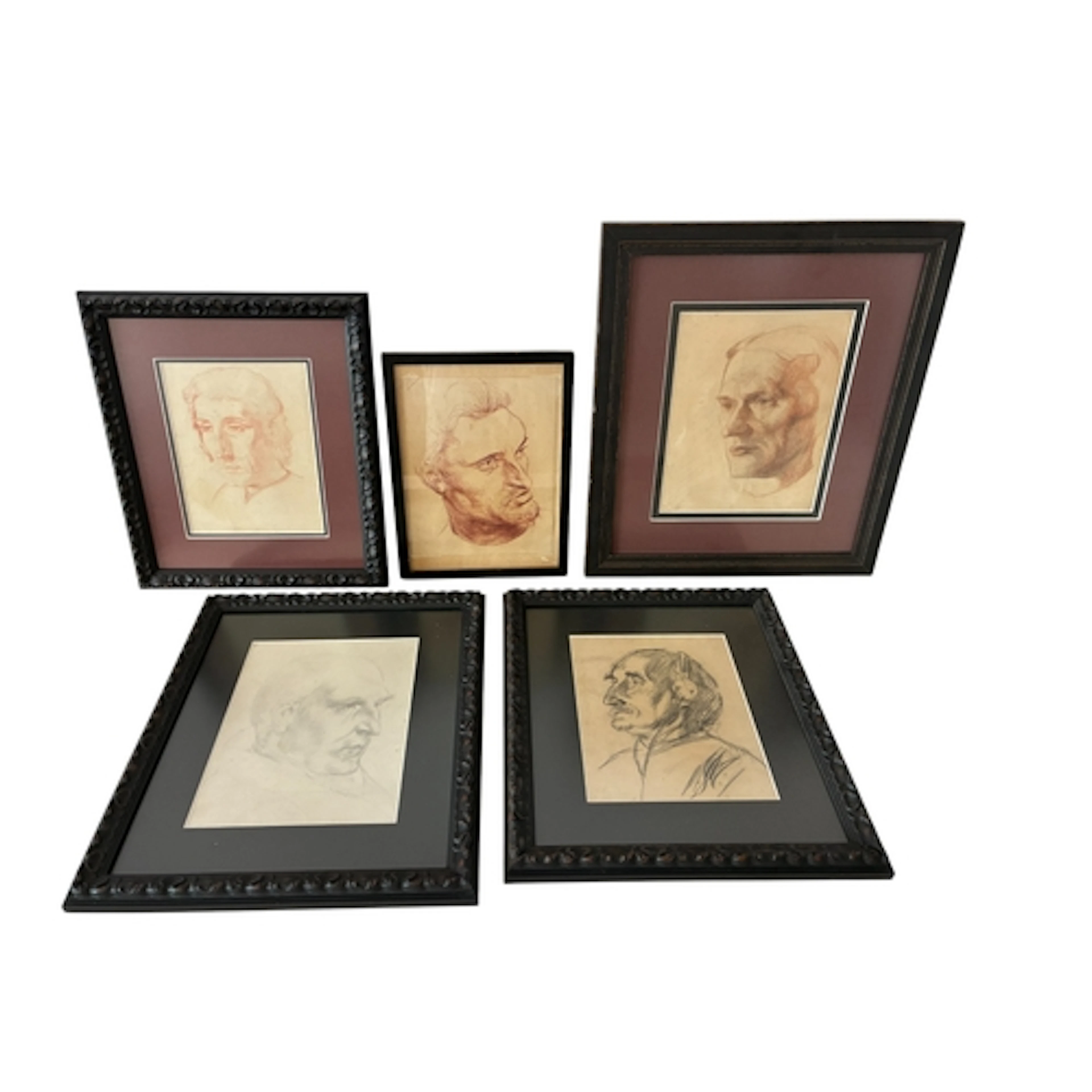 Cecil William Rhodes (1894-1970) - Five head studies of men,...