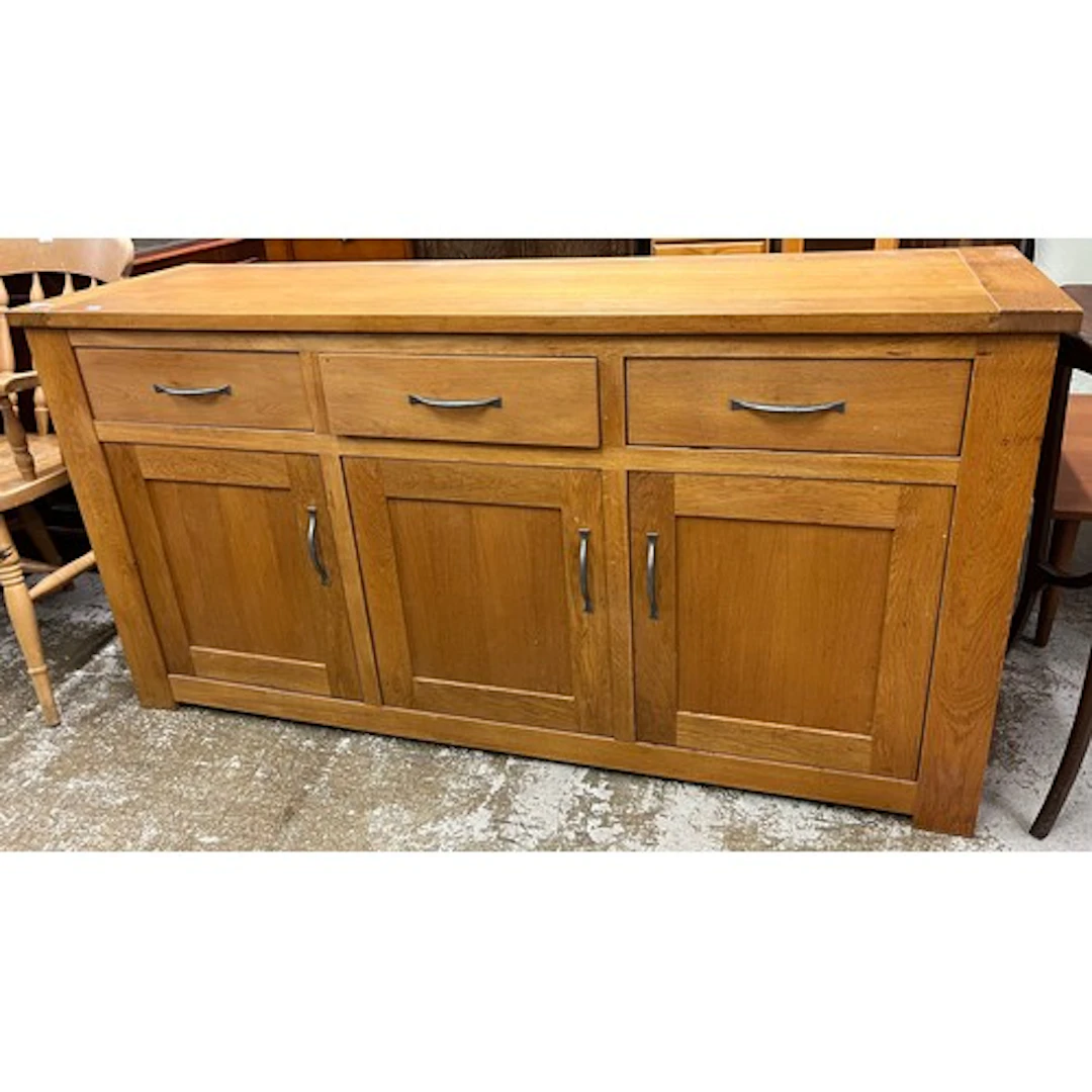 Next oak sideboard, fitted three frieze drawers with cupboar...