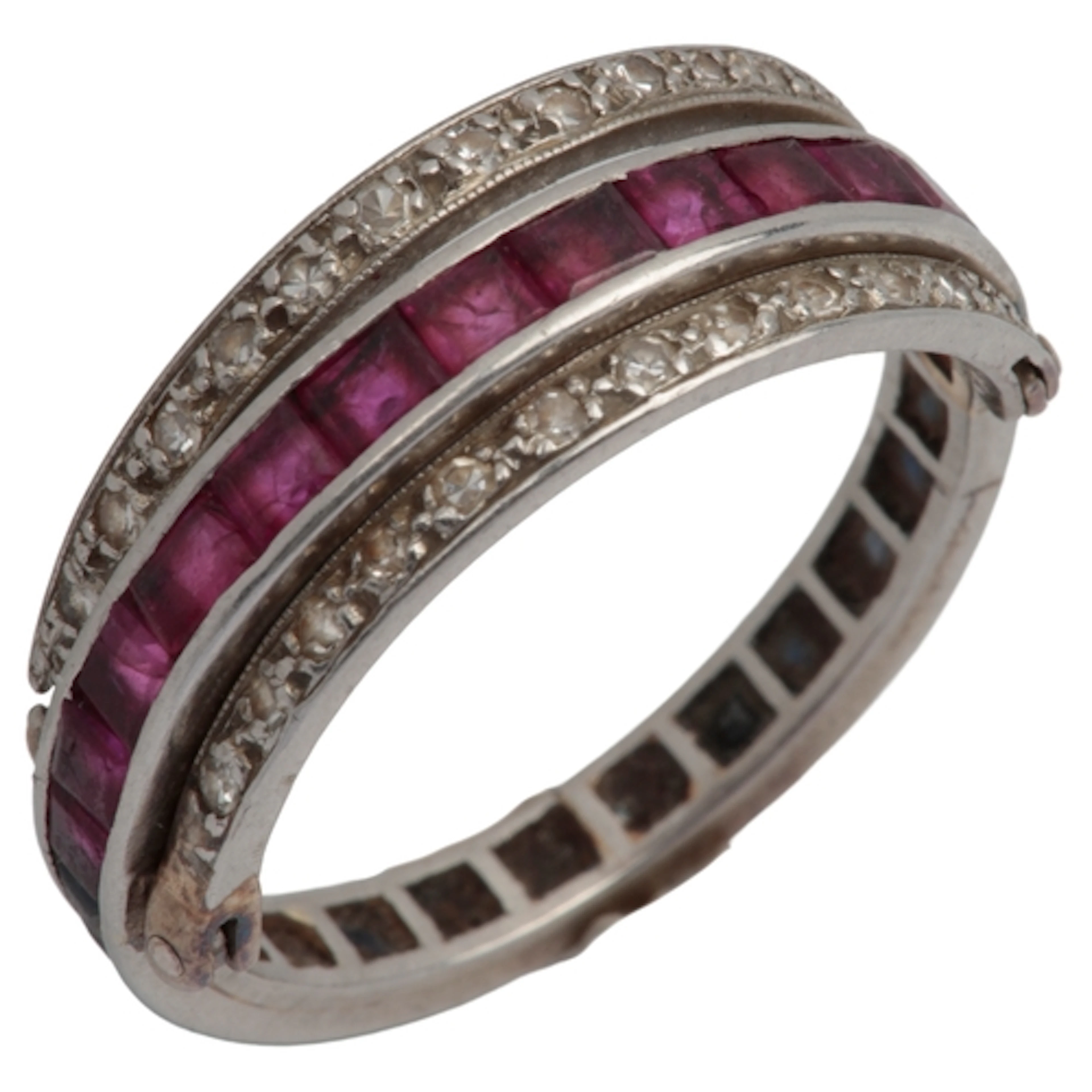 An Art Deco ruby, sapphire and diamond 'Day and Night' ring,...