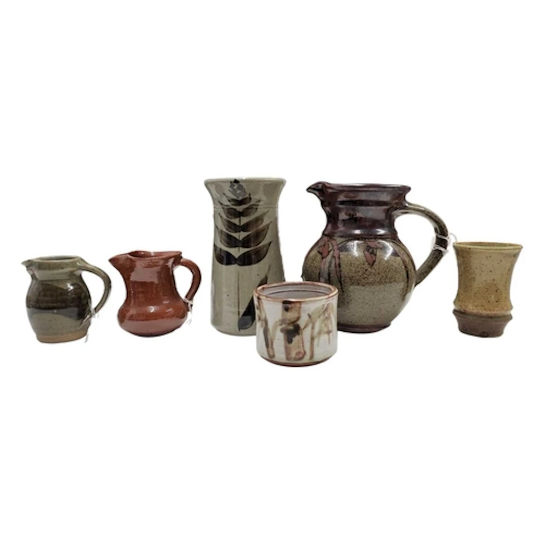 A collection of vintage 20th-century studio art pottery ston...