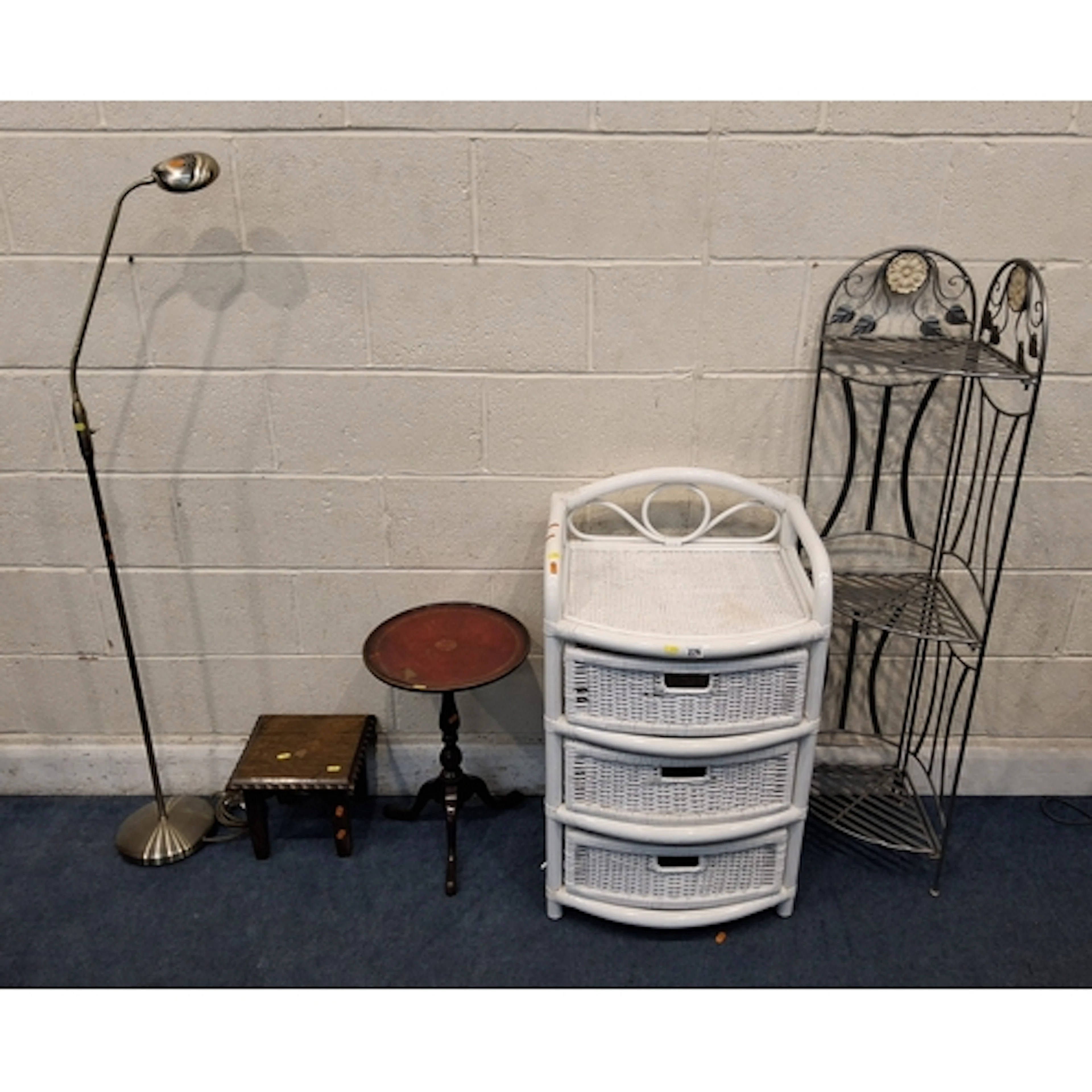 A SELECTION OF OCCASIONAL FURNITURE, to include a white pain...
