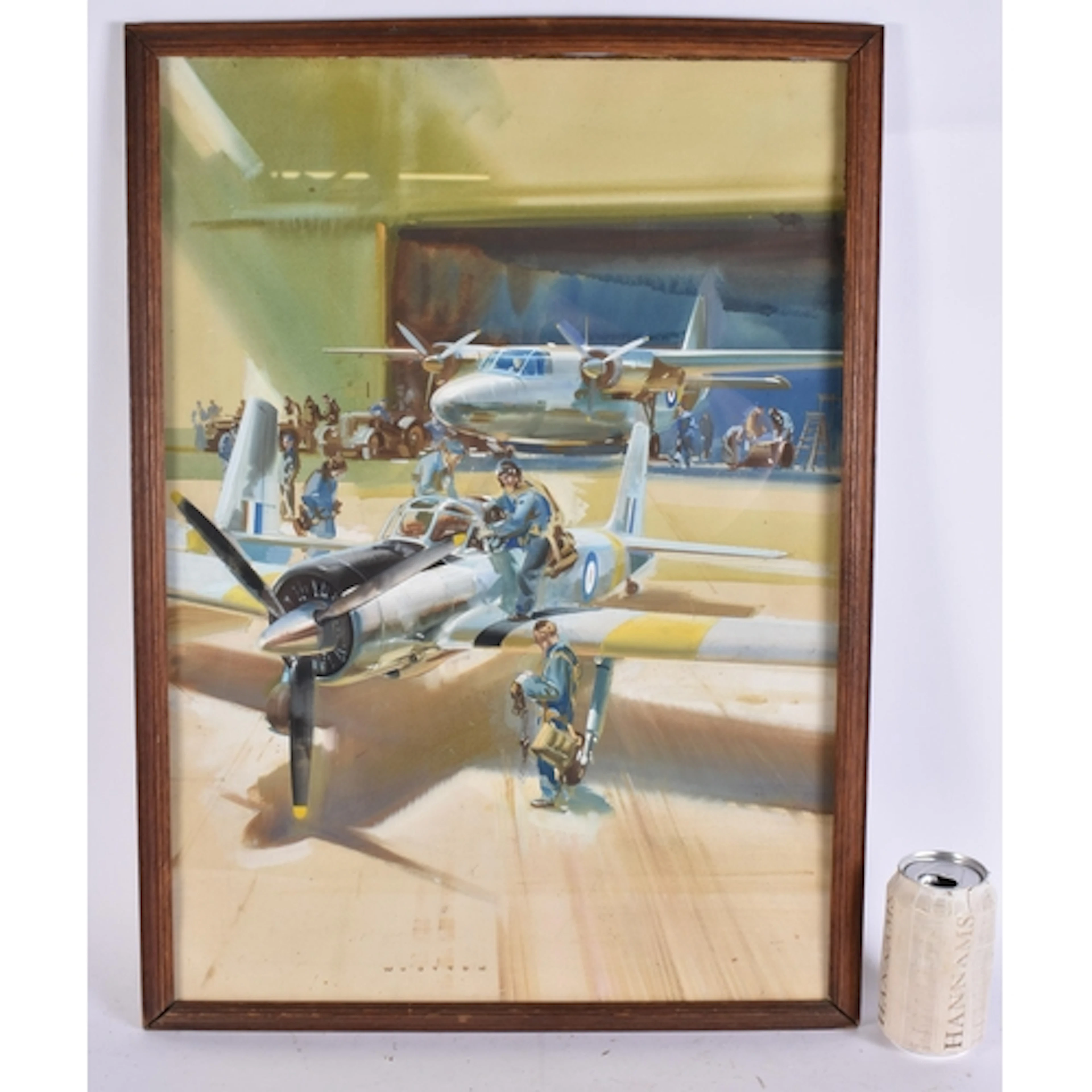 Frank Wootton (1914-1988) Painting, Aviation scene. 60 cm x ...