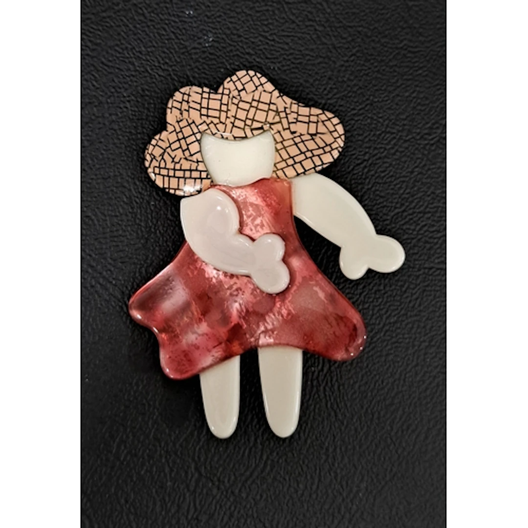 LEA STEIN GIRL IN THE WIND BROOCH the dress with opalescent ...