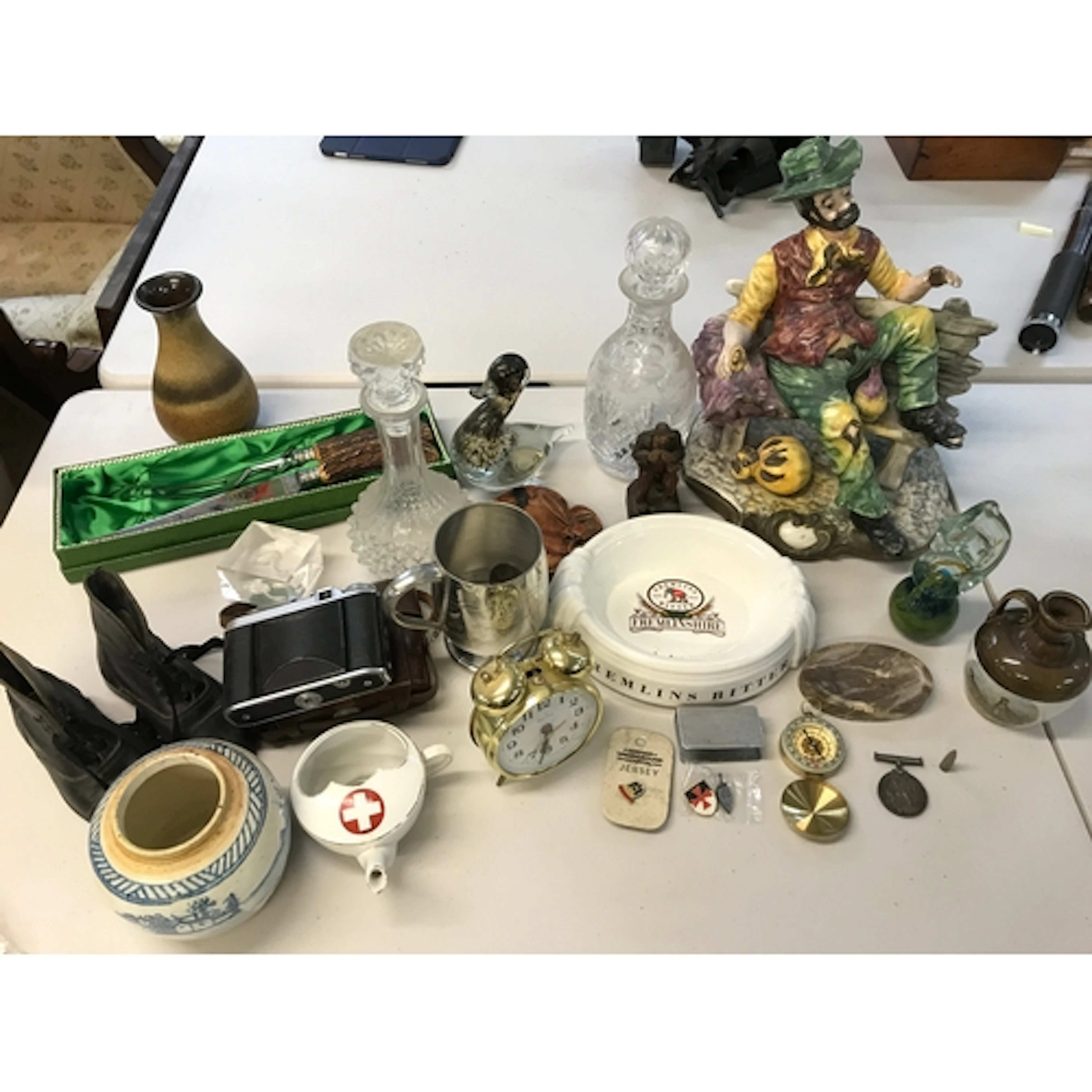 A Collection of items including a voigllander camera, WW1 wa...