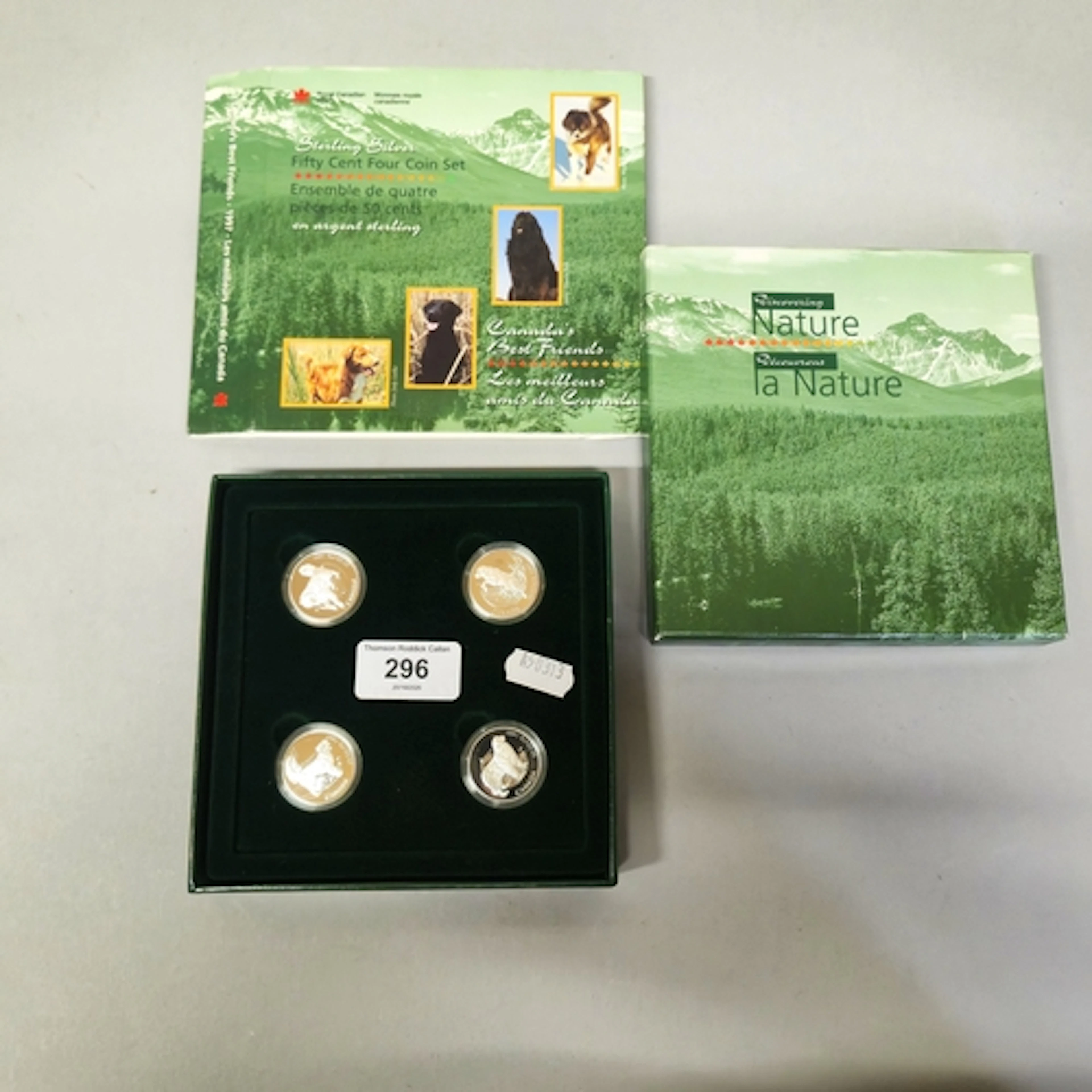 Royal Canadian Mint sterling silver fifty cent four coin set...