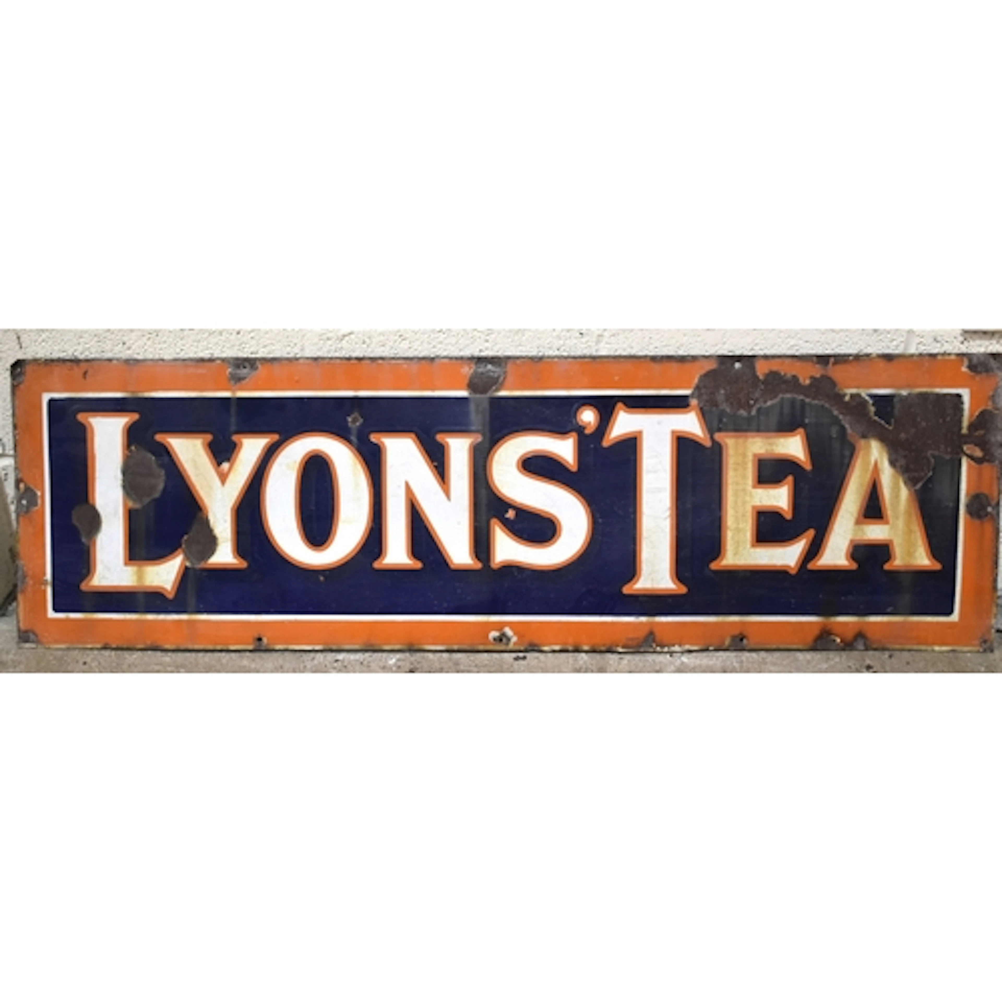 A large "Lyons Tea" enamelled advertising sign, 45 x 150cm, ...