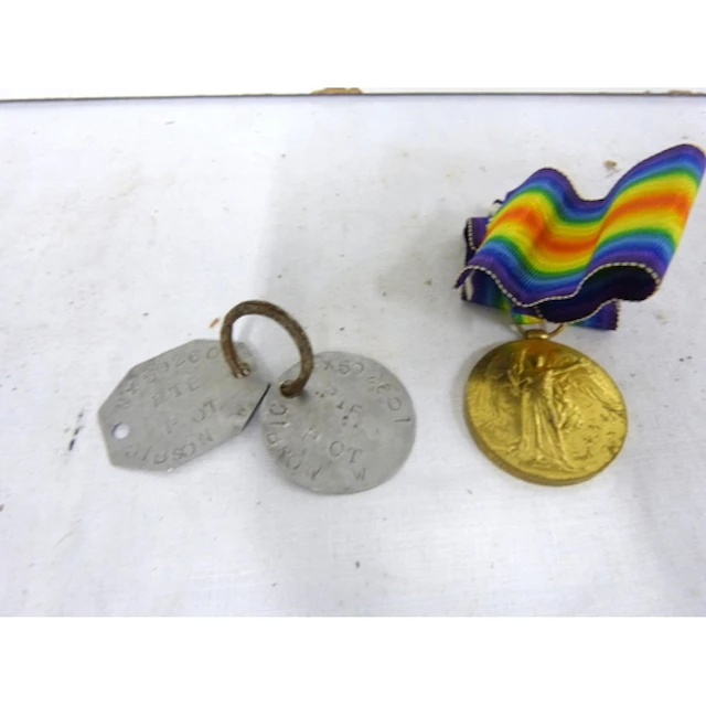 WWI Victory Medal presented to PTS T Gibson and two identi...