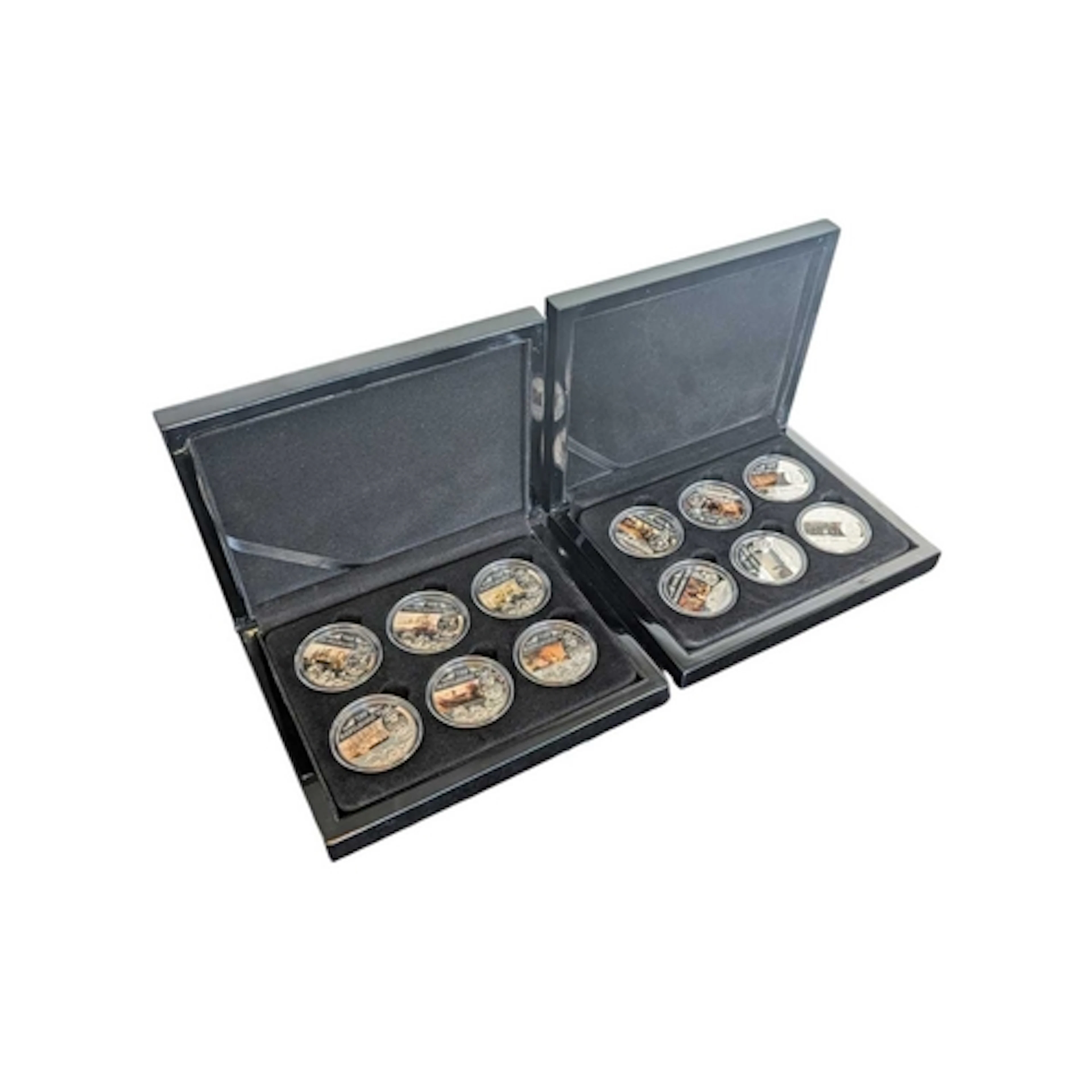 Two 2013 St Helena silver plated commemorative Napoleonic wa...