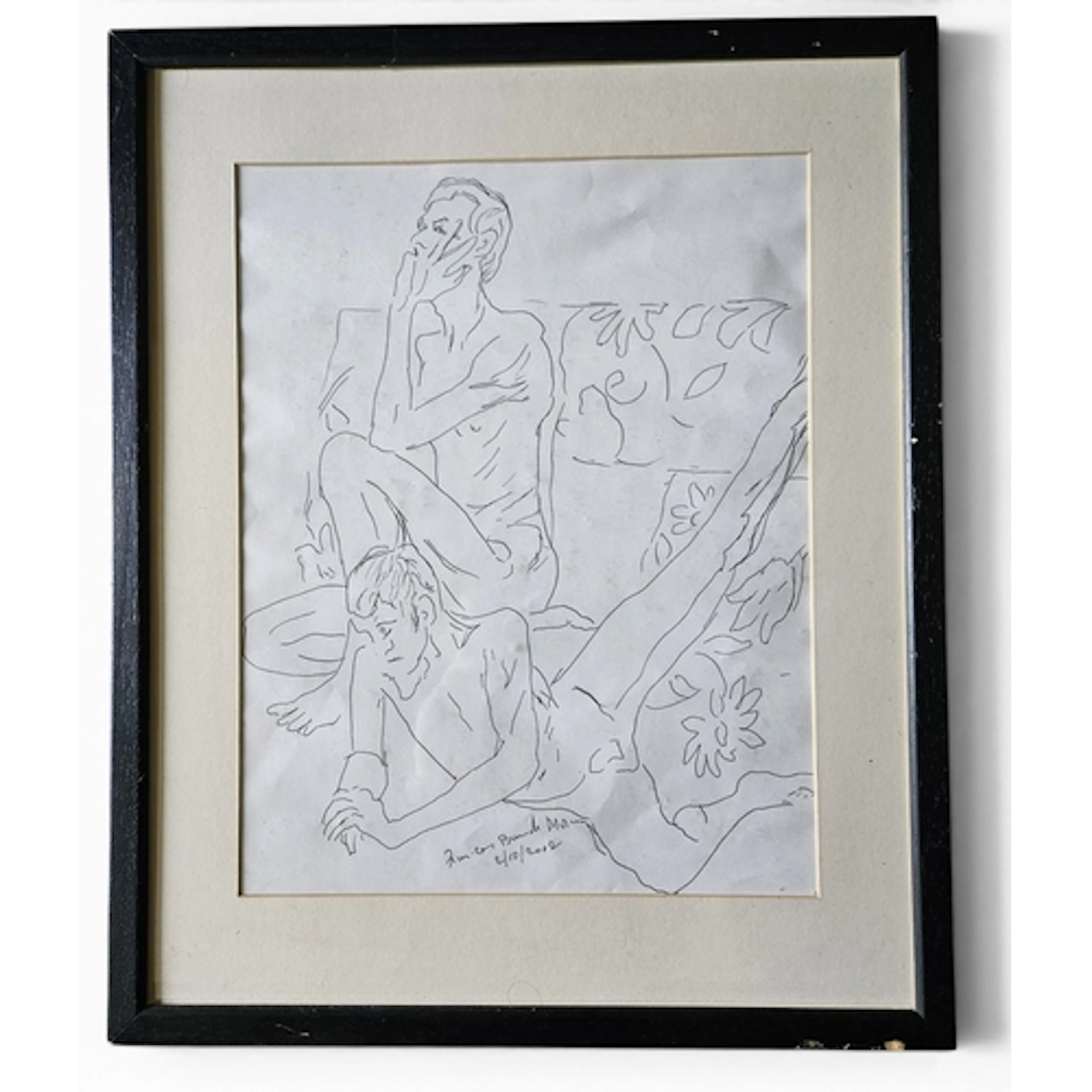 A pair of framed Pen and Ink drawing on Paper by Frances Bun...