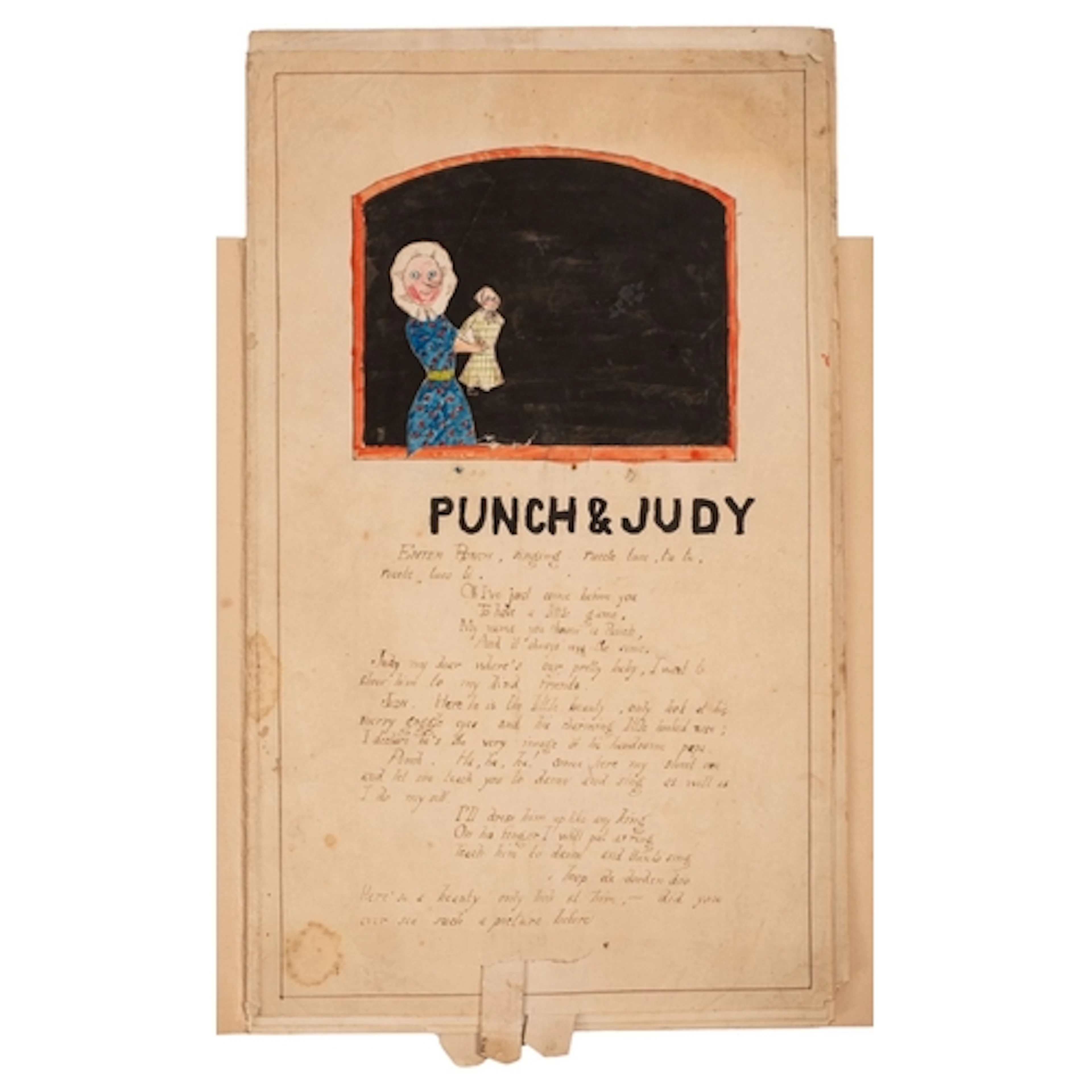 PUNCH & JUDY. A 19th Century manuscript Punch & Judy 'show',...