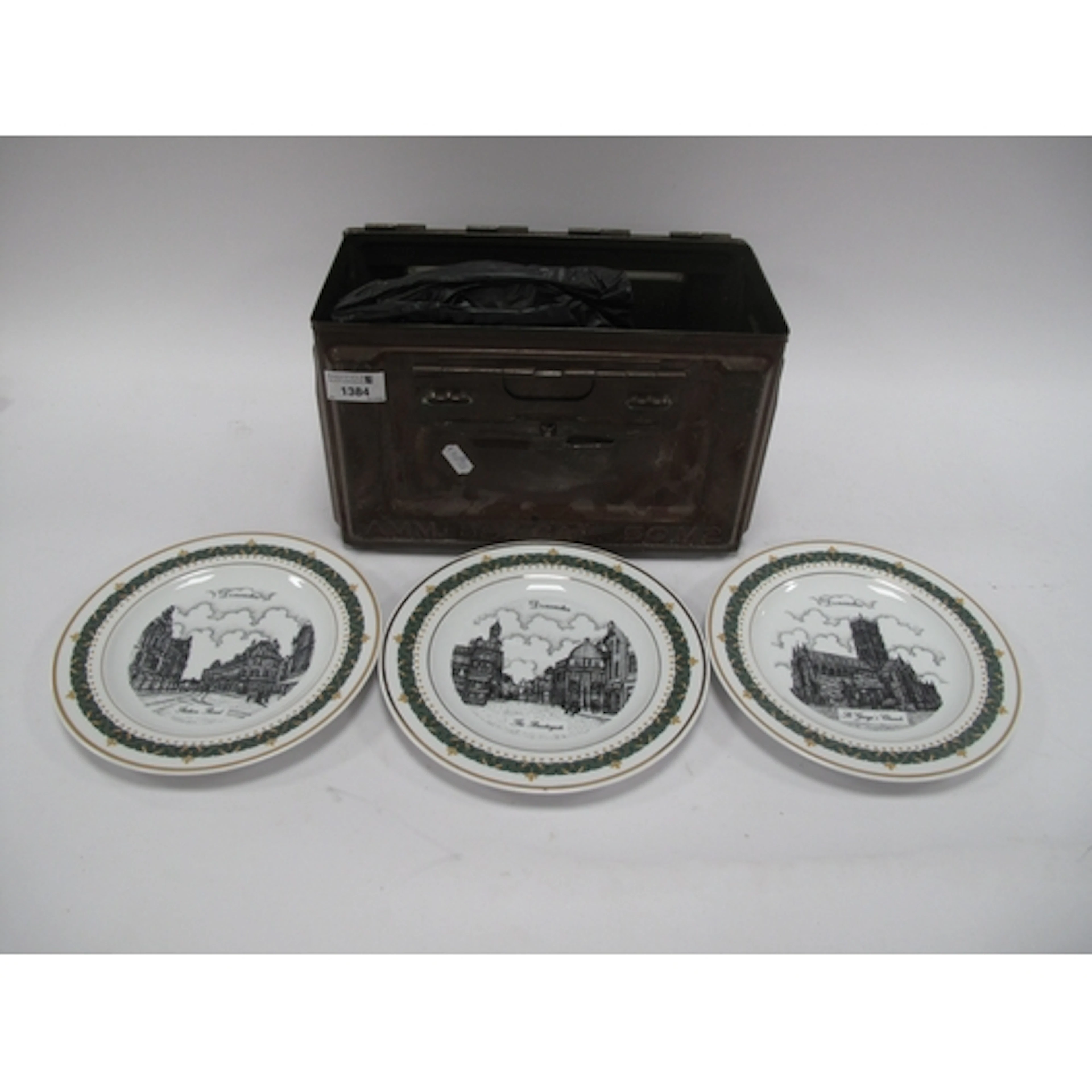 Ceramic Plates, Chinon and Zodiac binoculars, flat iron, pho...