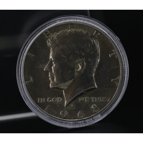 Silver United States of America Kennedy Half Dollar Coin Dat...