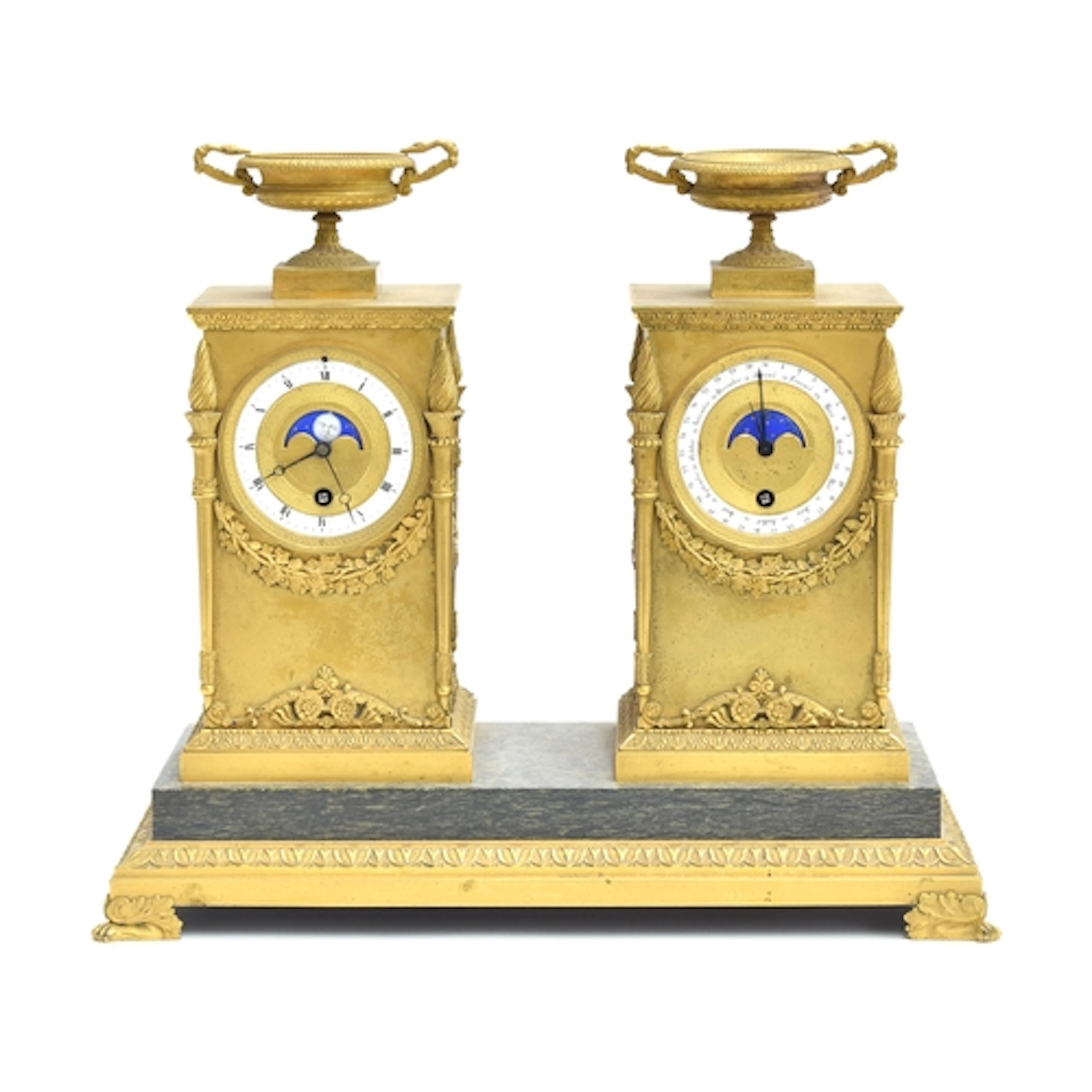 A French Empire gilt bronze astronomical bureau clock by Les...