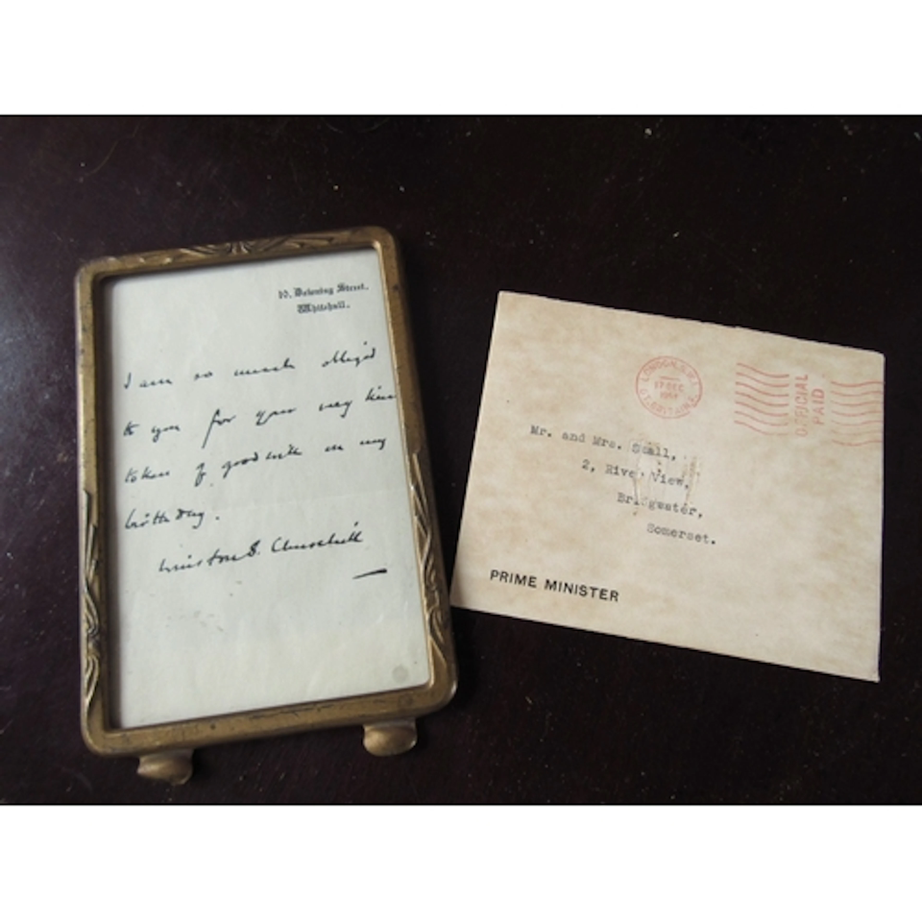 Sir Winston Churchill Facsimile Printed Regret Letter Sent f...