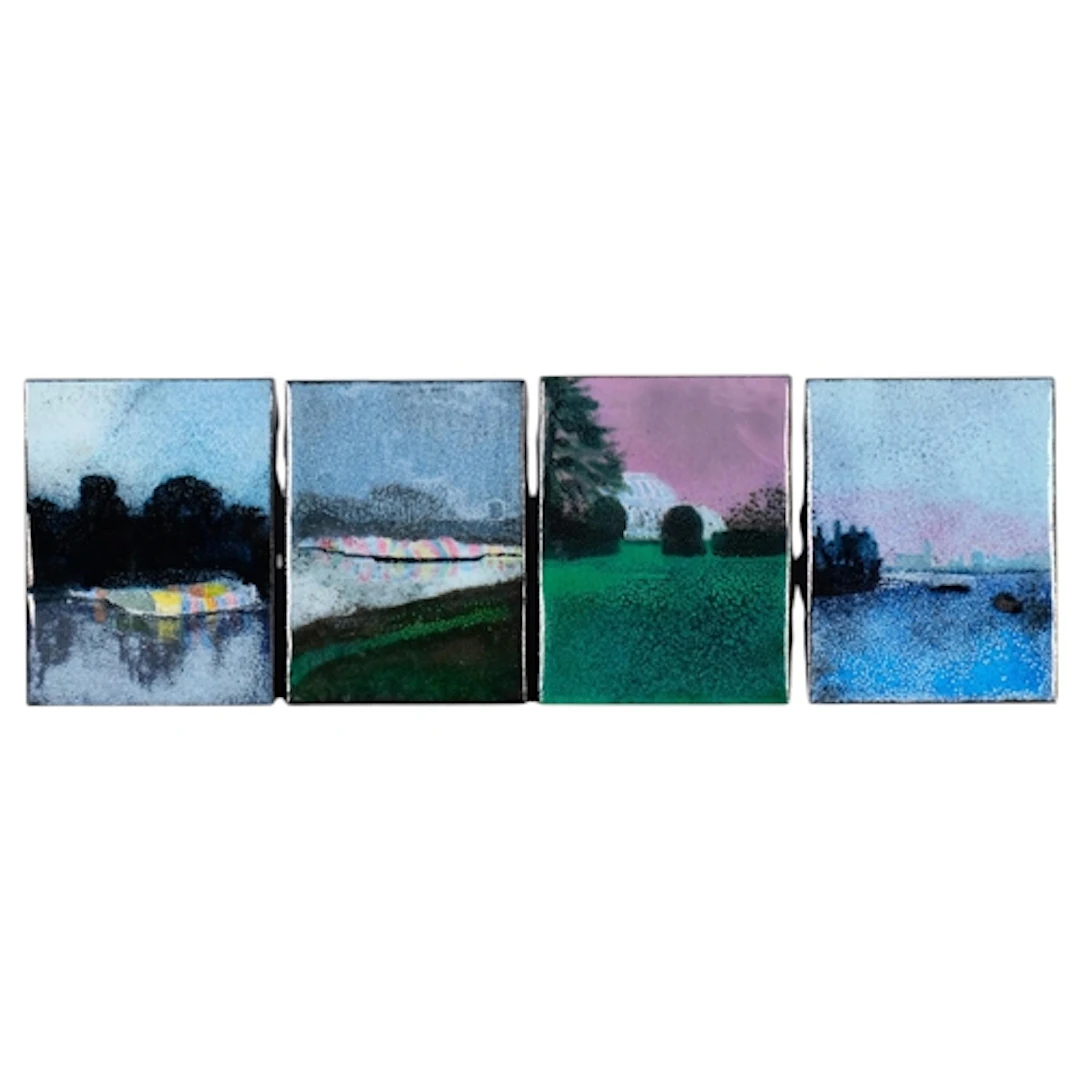 Beryl Turpin (1926 - 2016), a set of 4 miniature park scenes...