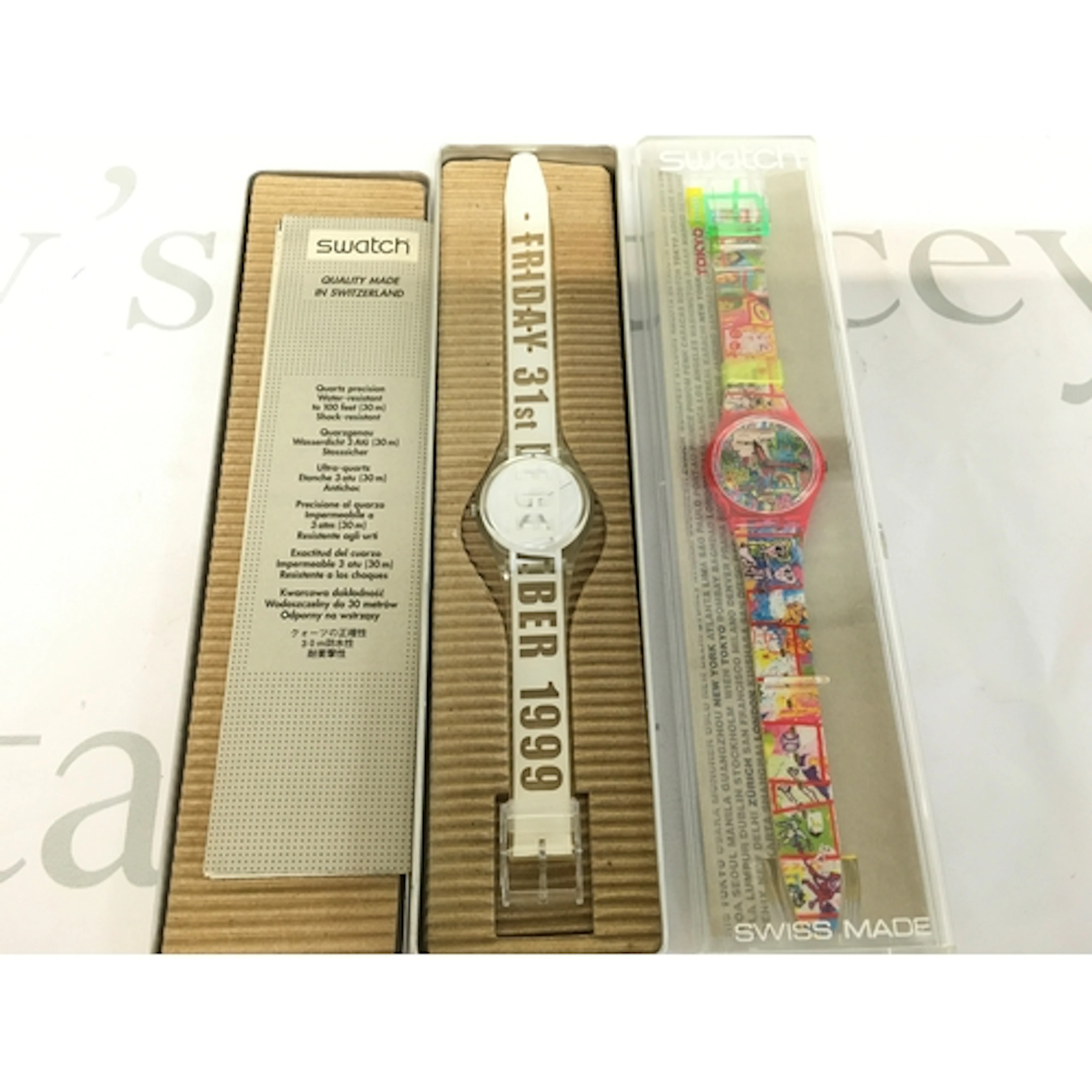 Two swatch watches including Swatch GK302 "White Card" ...