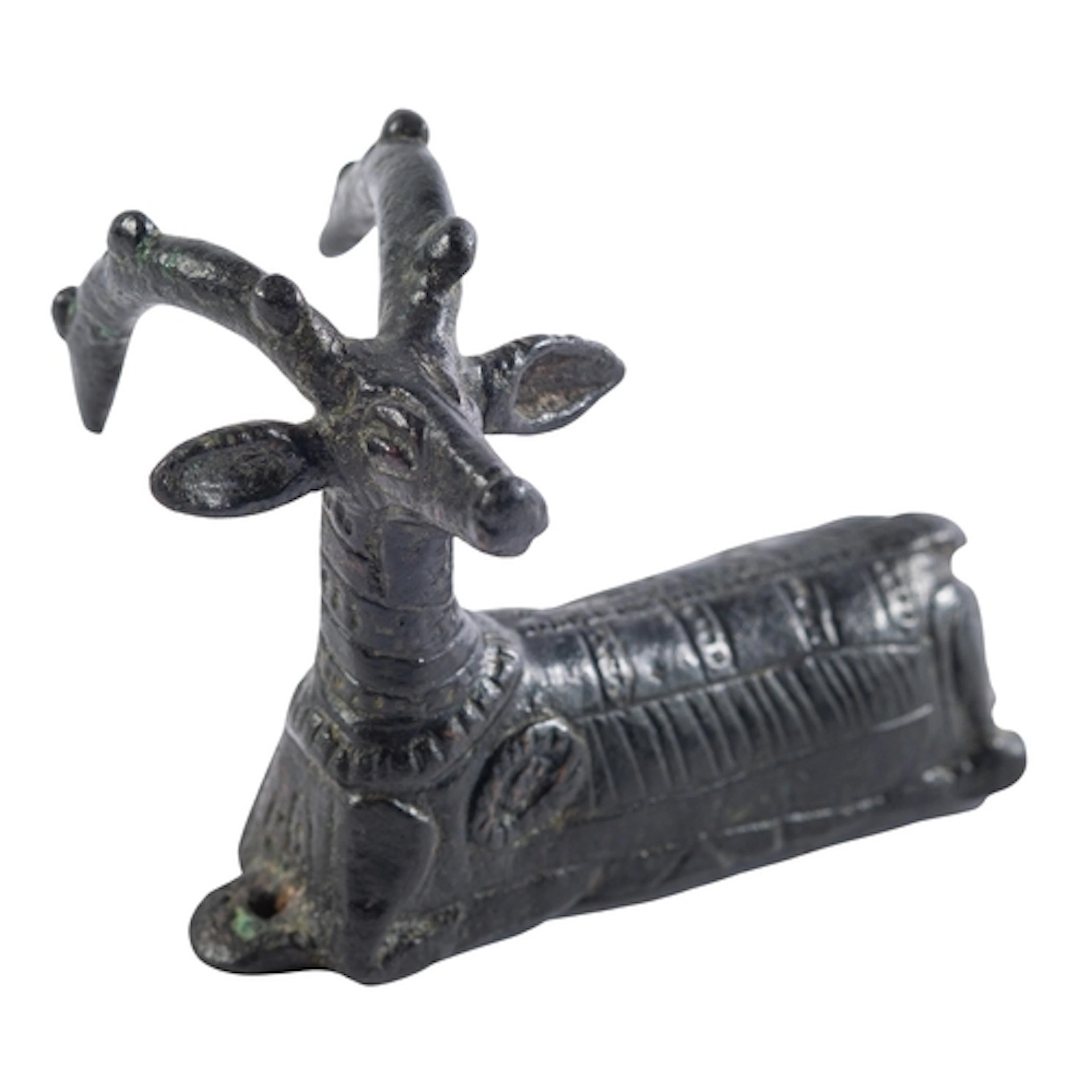 A BRONZE MODEL OF AN IBEX, AFTER THE ANTIQUE, with heavily ...