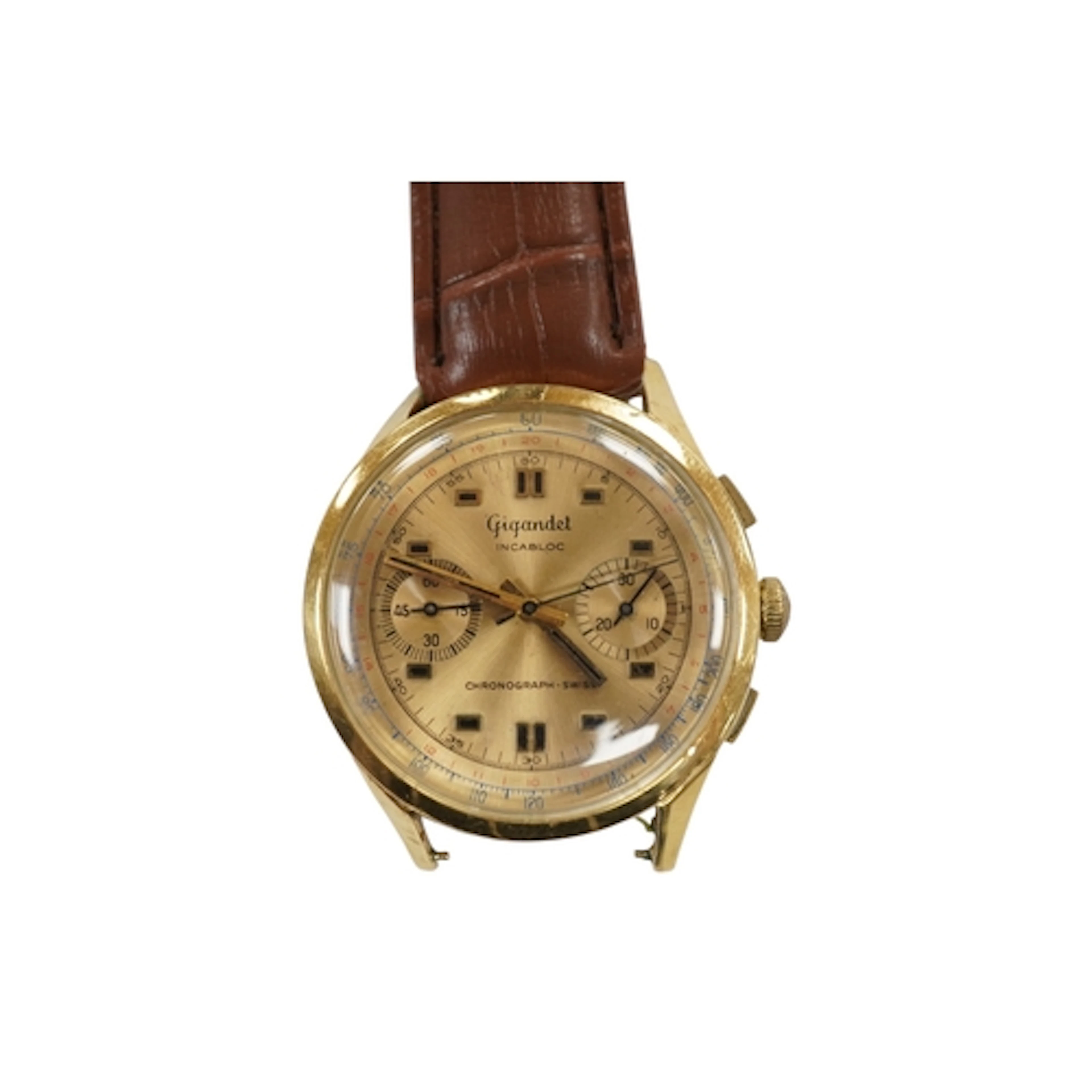 A gentleman's mid 20th century 18k Gigandet chronograph manu...