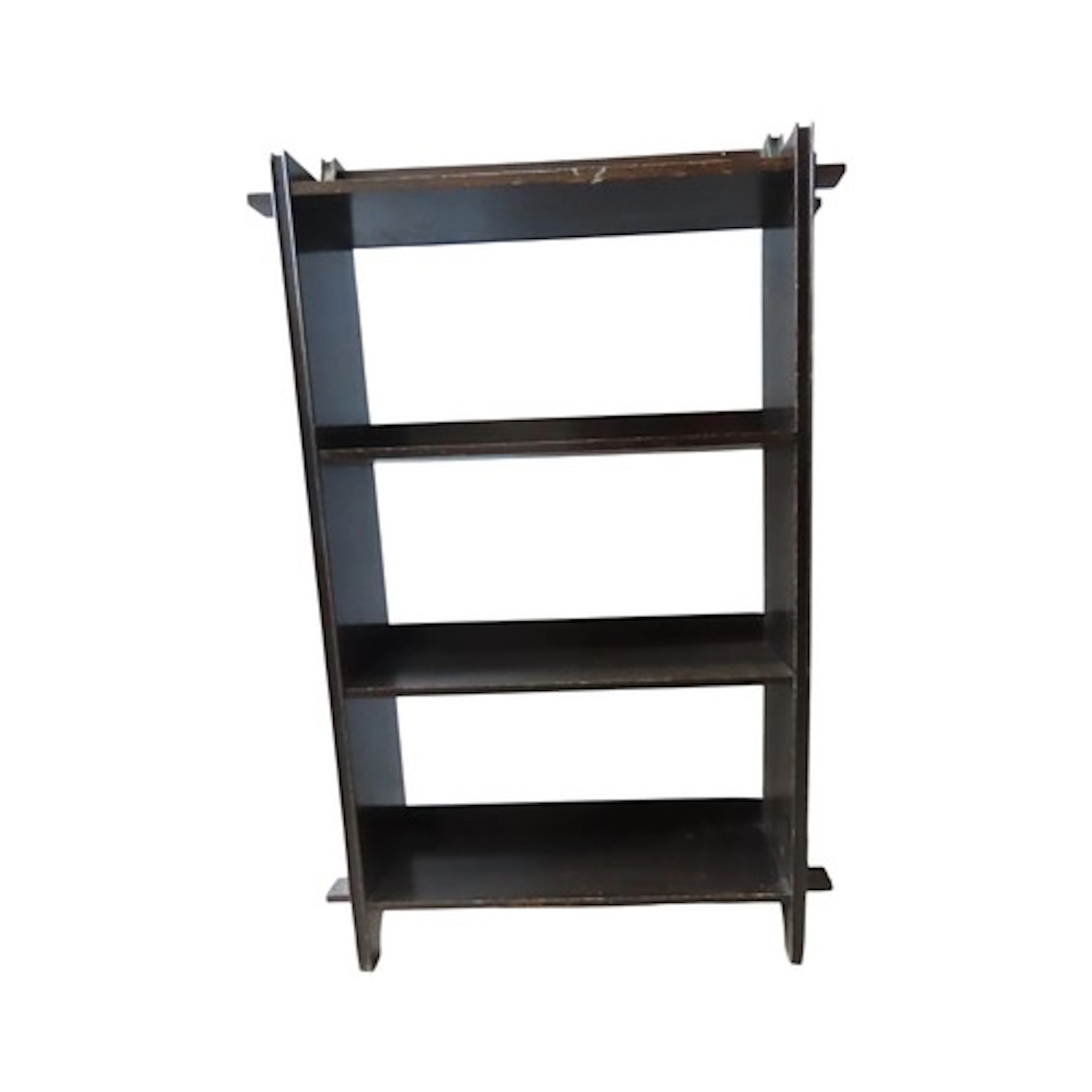 A small freestanding Arts & Crafts stained oak open bookcase...