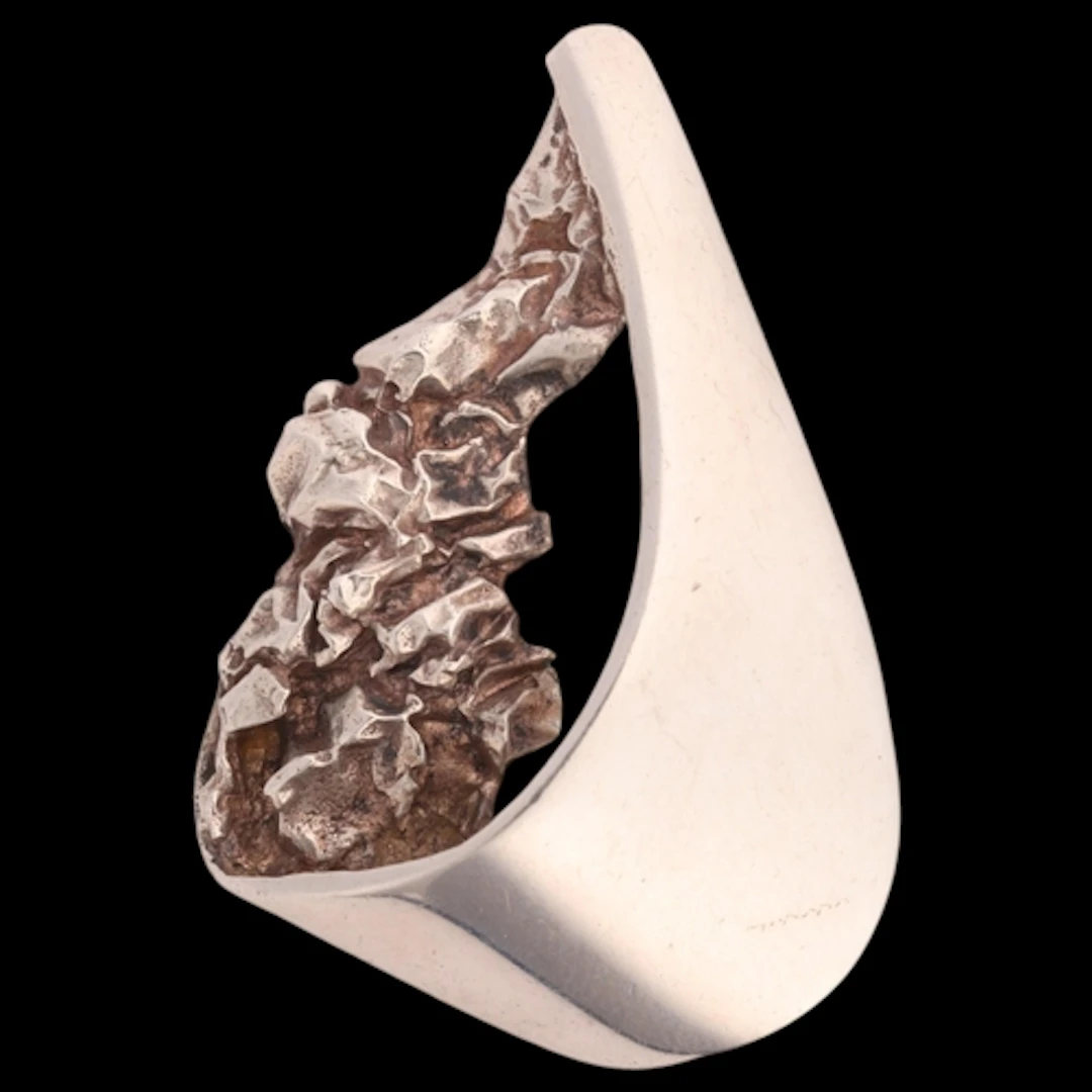 NIELS ERIK FROM - a Danish brutalist sterling silver abstrac...