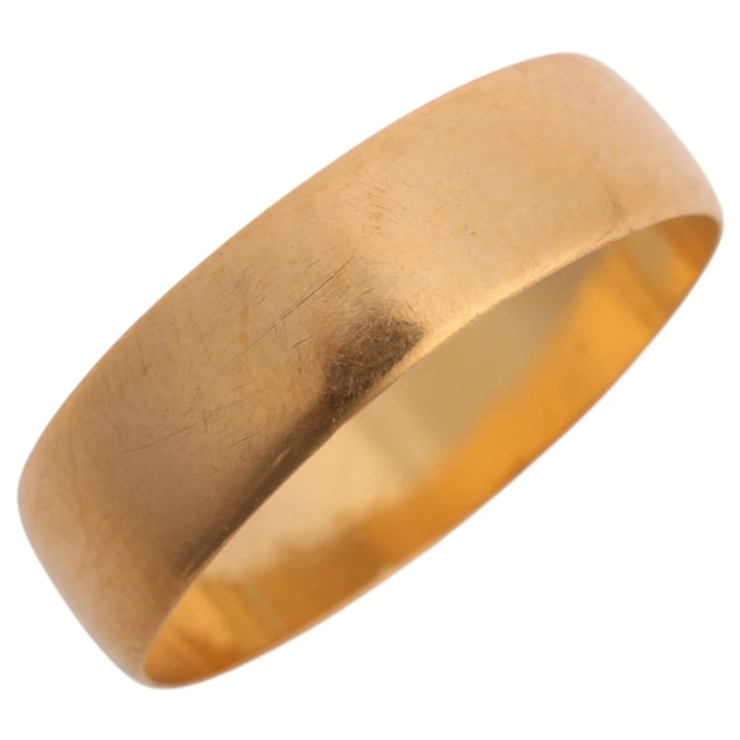 A 22ct gold wedding band ring, maker HA, indistinct hallmark...