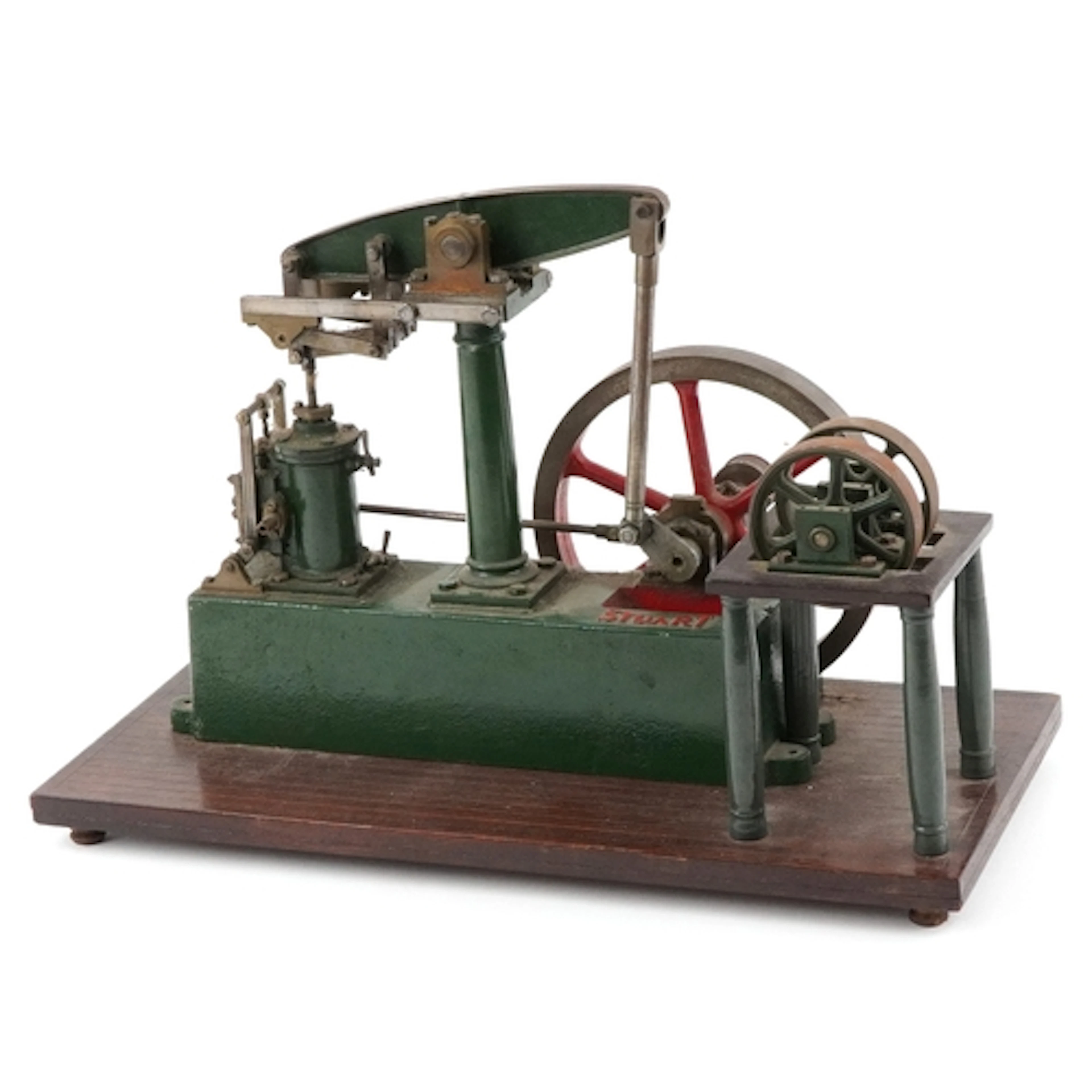 Vintage Stuart live steam beam engine model with green cast ...