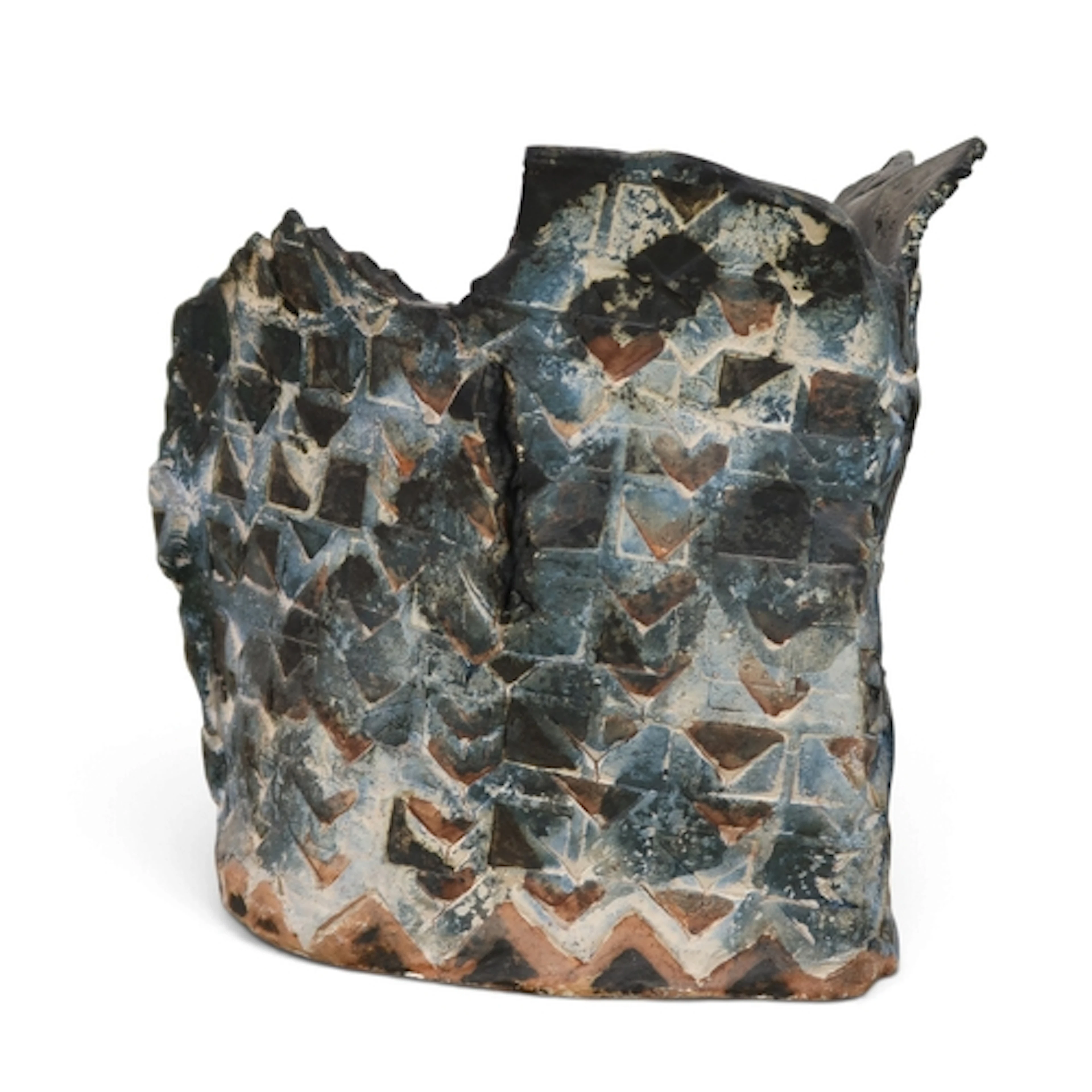 ANTHEA LEWIS RSW (SCOTTISH b.1948) MOSAIC VASE Clay and a...