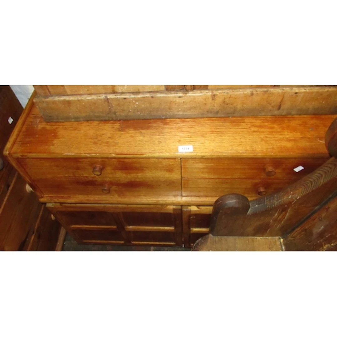 Nathan side cabinet, having four short drawers, with knob ha...