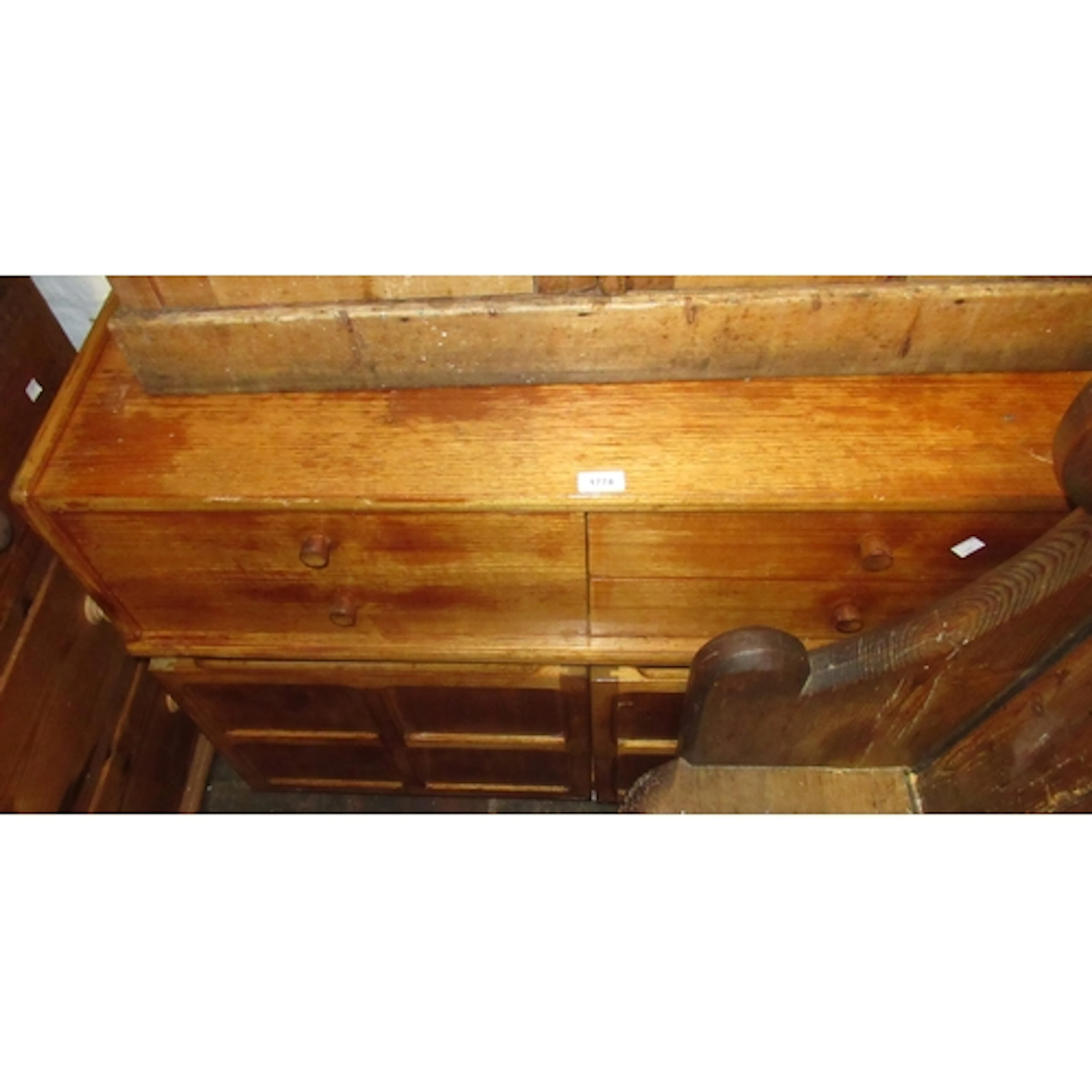 Nathan side cabinet, having four short drawers, with knob ha...