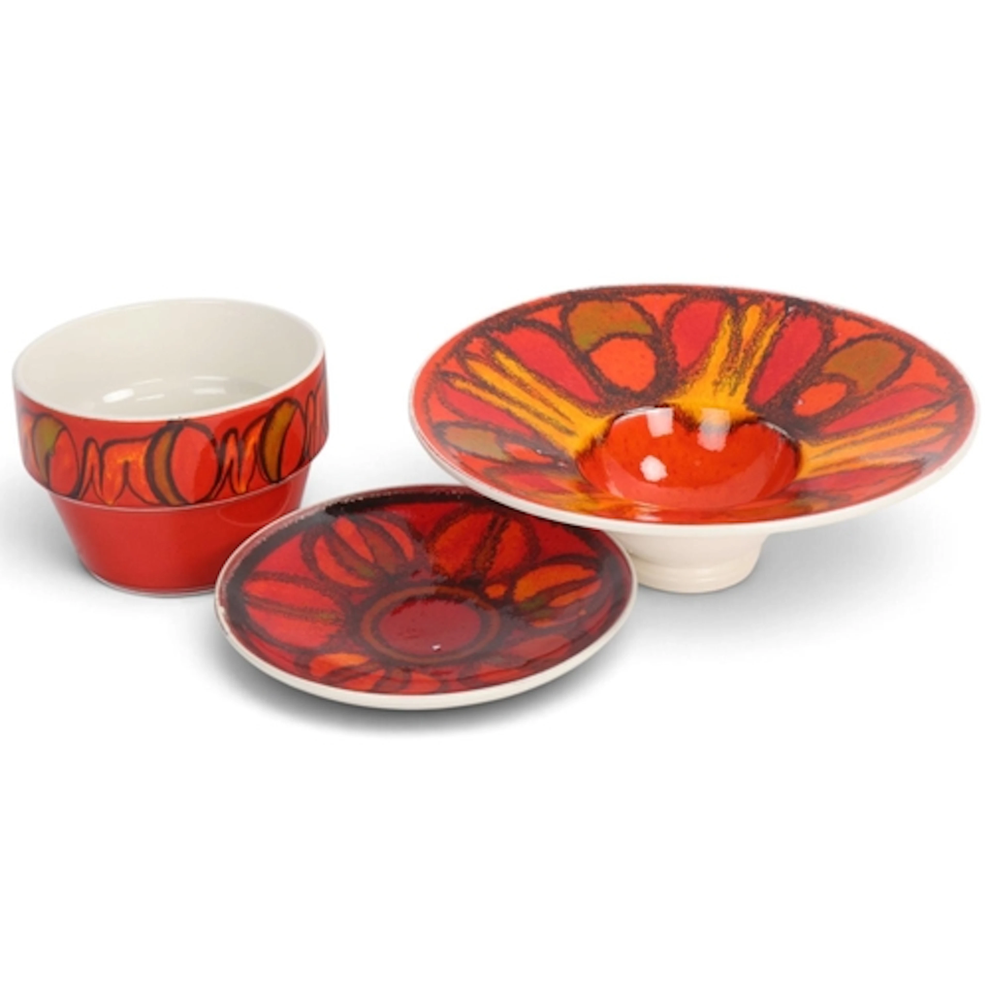 Three pieces of Poole pottery from the Delphis range, models...