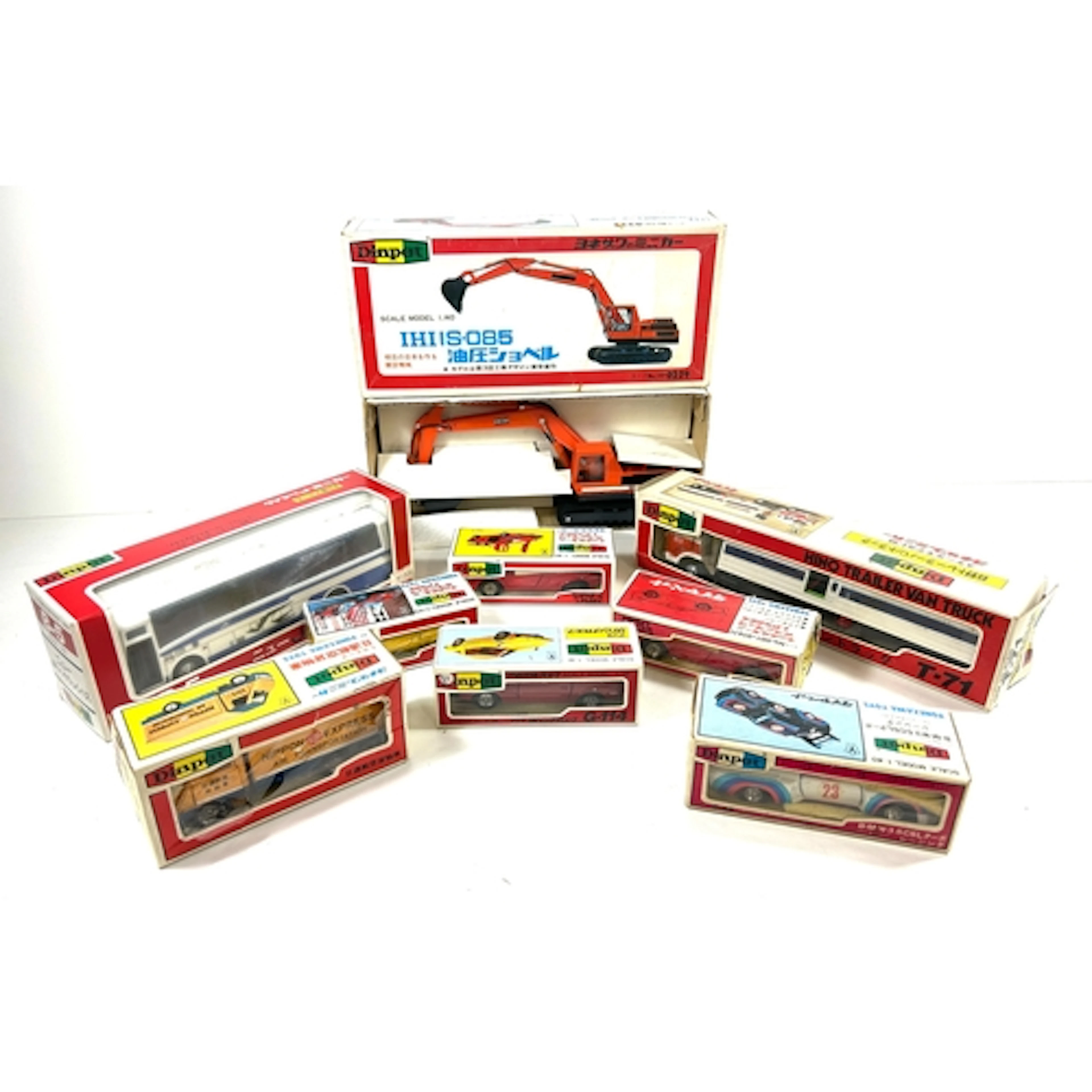9 Diapet Vehicles. A JR High-Way Bus. Hino Trailer Van Truck...