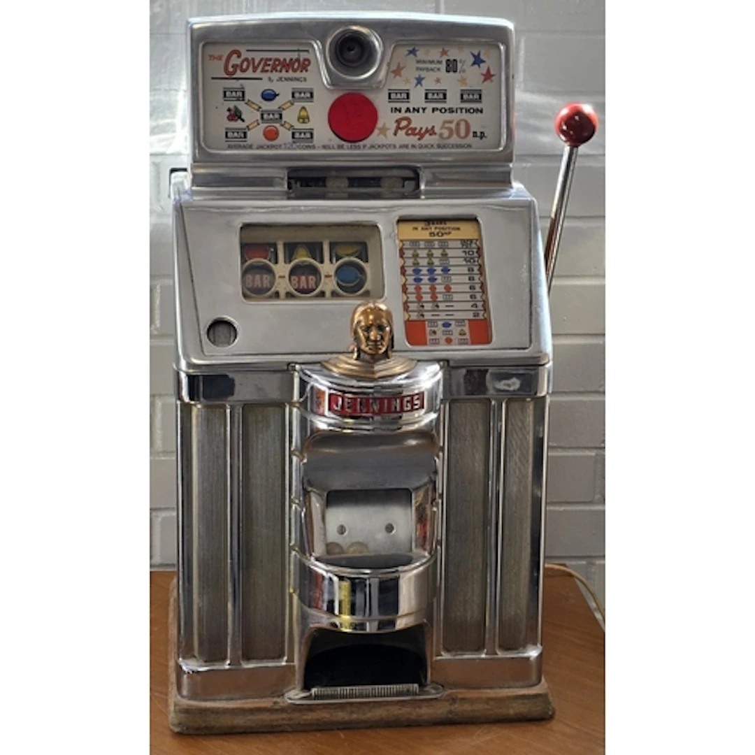 Vintage Jennings Govenor penny slot machine, works, 2 pulls ...