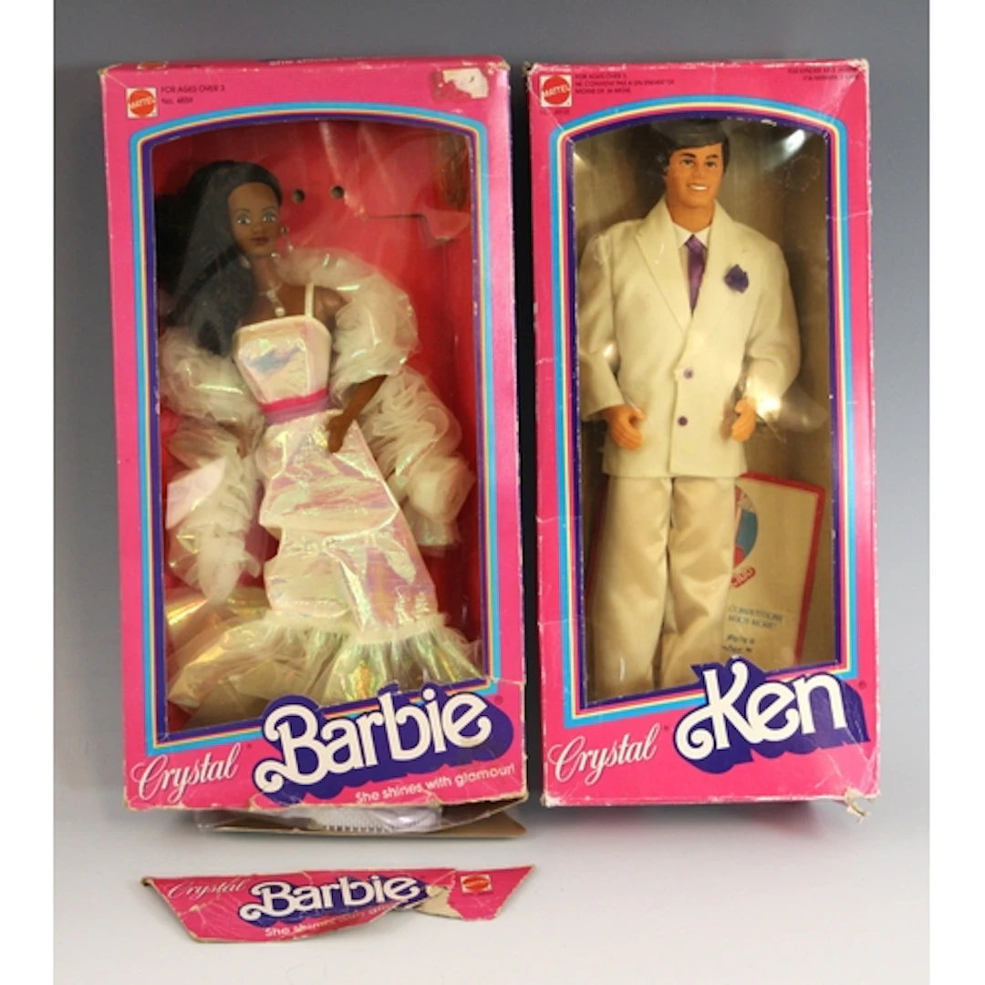 Two vintage Barbie dolls by Mattel, comprising: 'Crystal Bar...