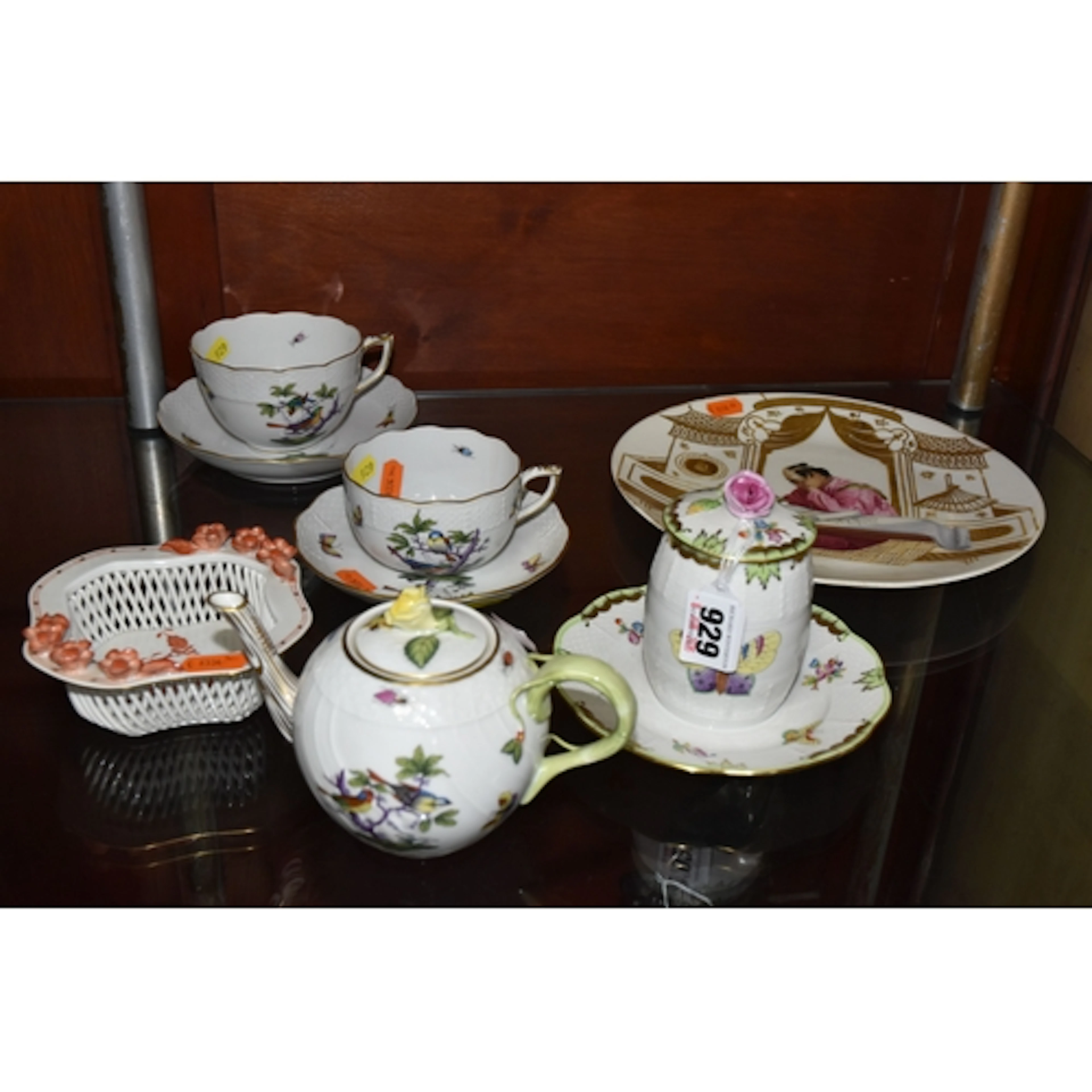 A COLLECTION OF SEVEN PIECES OF HEREND PORCELAIN, comprising...